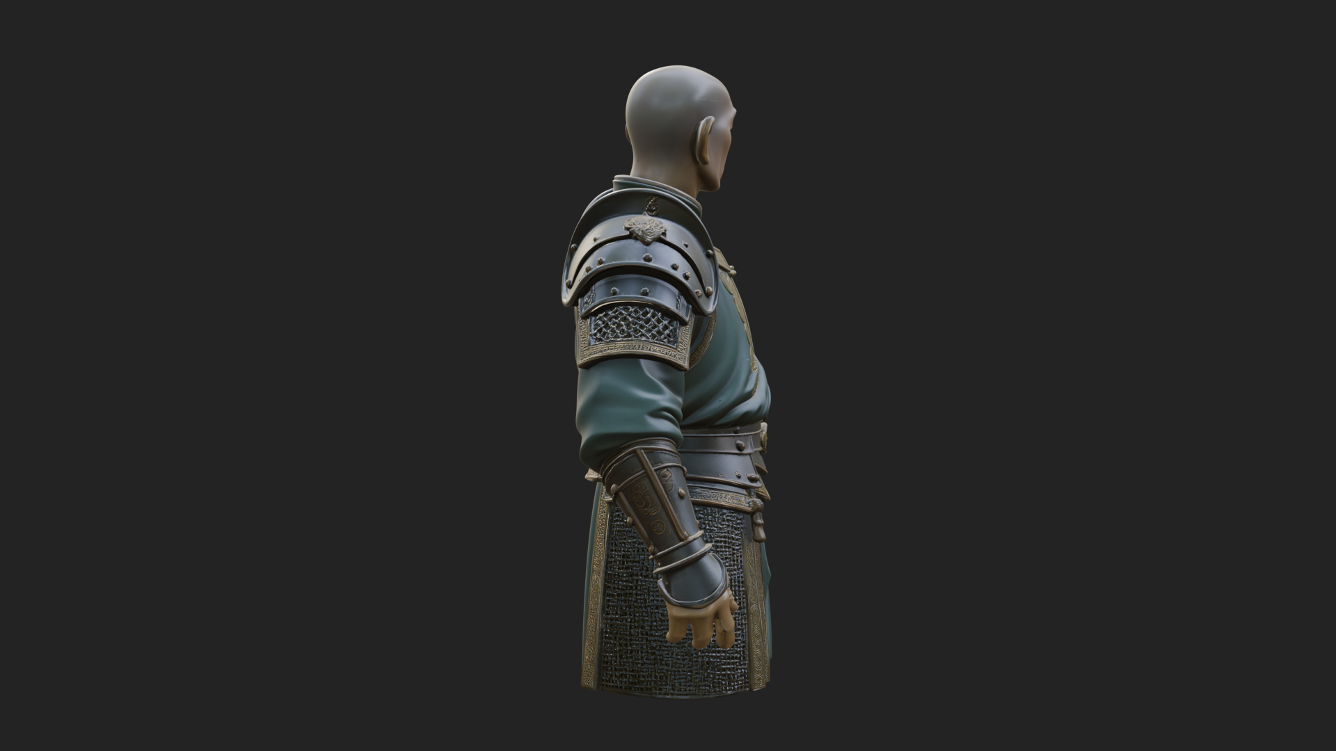 Armored Craftsman Bust Statue Design 8 3D Print Model 3D Model