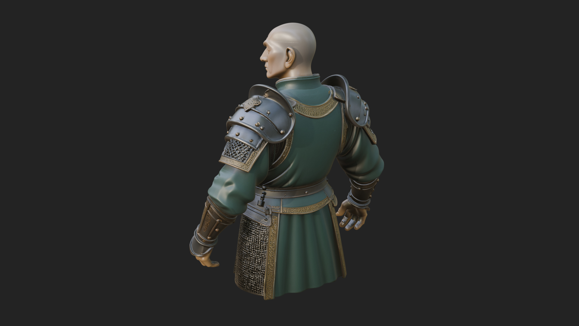 Armored Craftsman Bust Statue Design 8 3D Print Model 3D Model