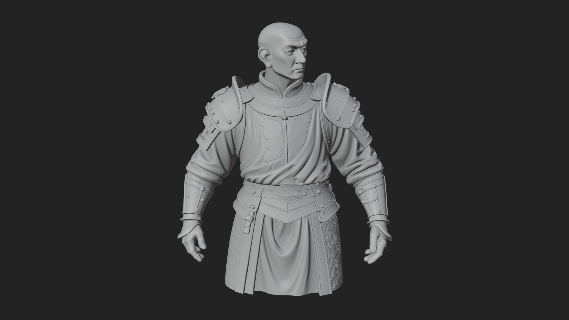 Armored Craftsman Bust Statue Design 8 3D Print Model 3D Model
