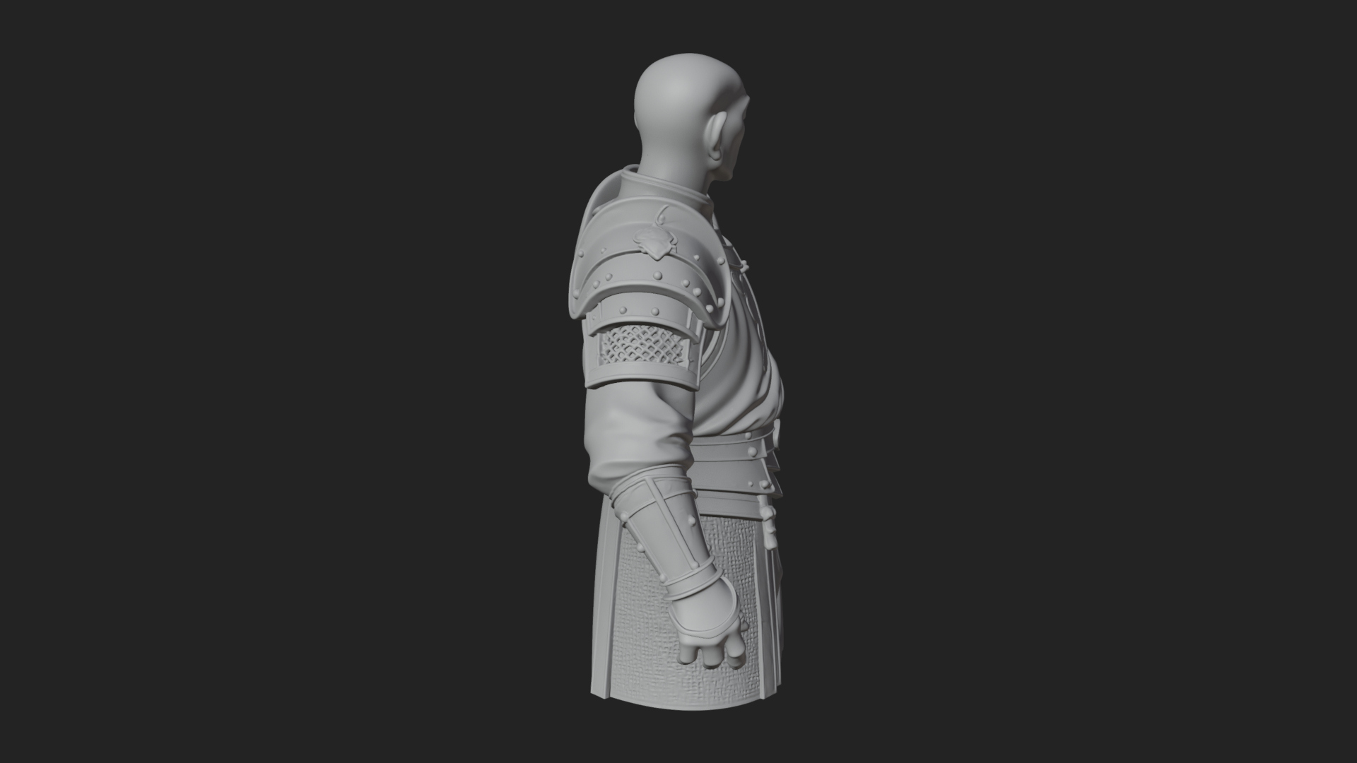 Armored Craftsman Bust Statue Design 8 3D Print Model 3D Model