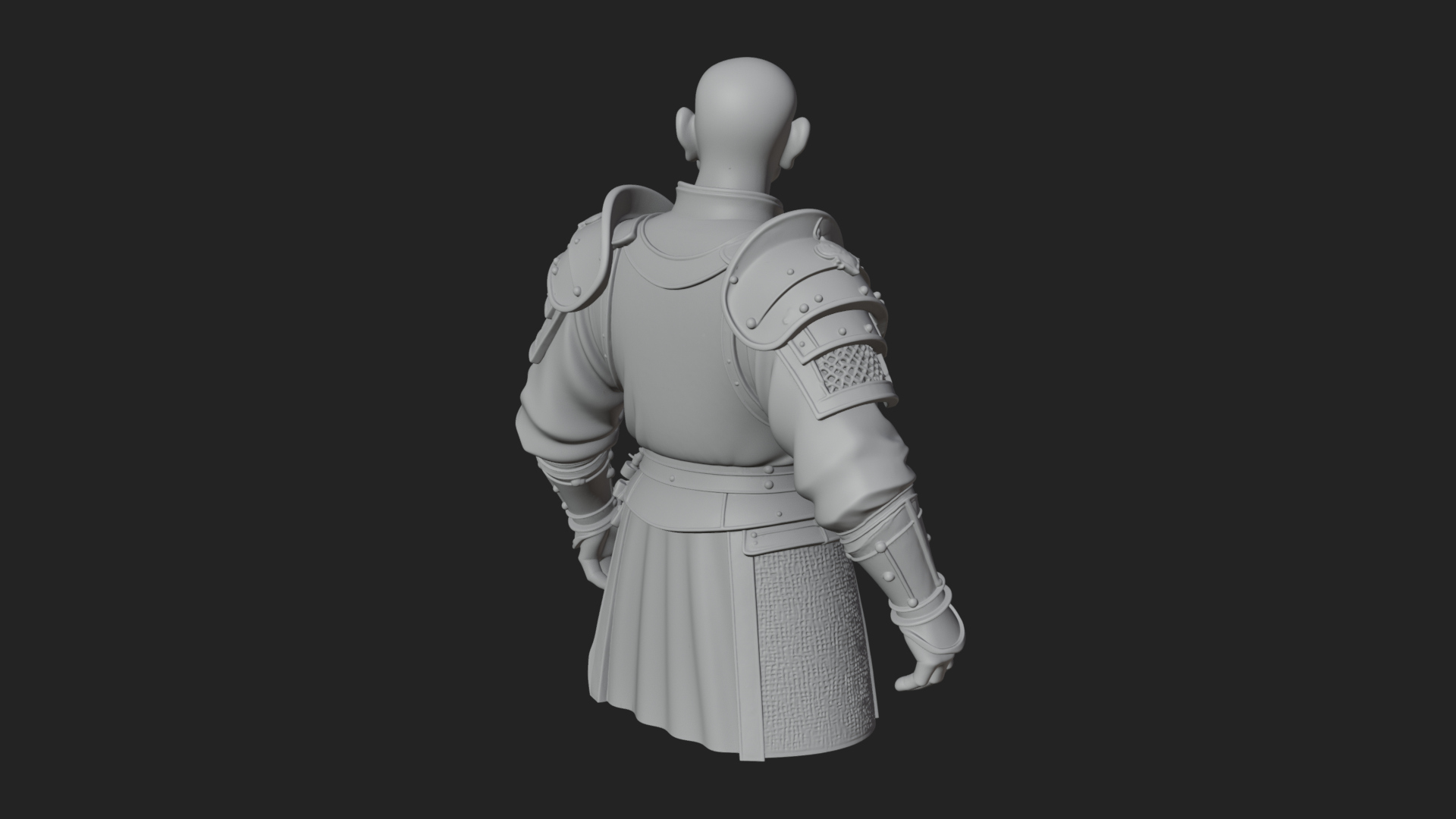 Armored Craftsman Bust Statue Design 8 3D Print Model 3D Model