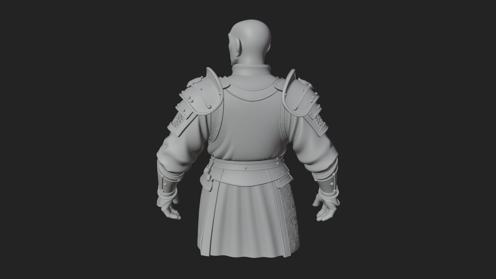 Armored Craftsman Bust Statue Design 8 3D Print Model 3D Model