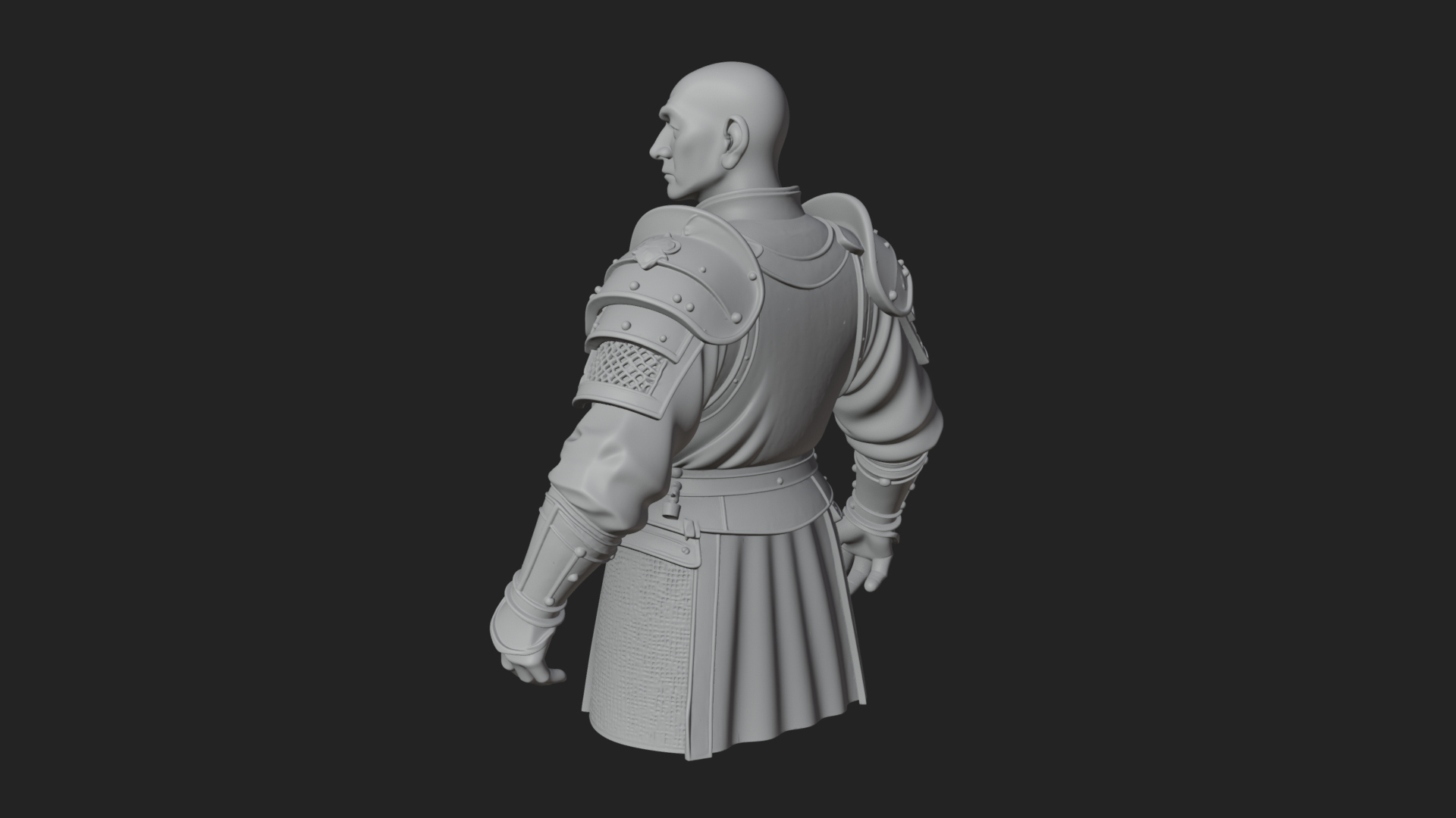 Armored Craftsman Bust Statue Design 8 3D Print Model 3D Model