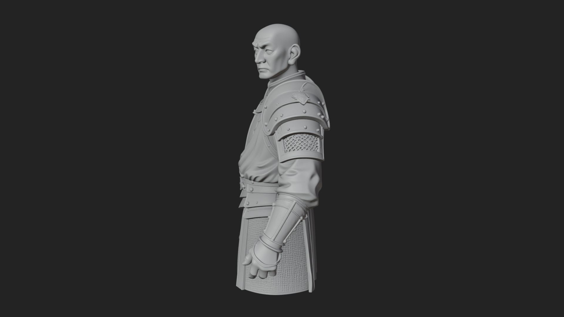 Armored Craftsman Bust Statue Design 8 3D Print Model 3D Model