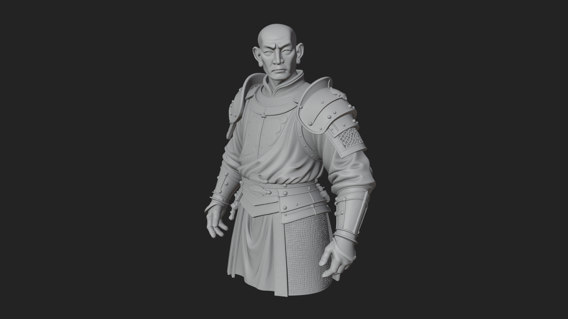 Armored Craftsman Bust Statue Design 8 3D Print Model 3D Model