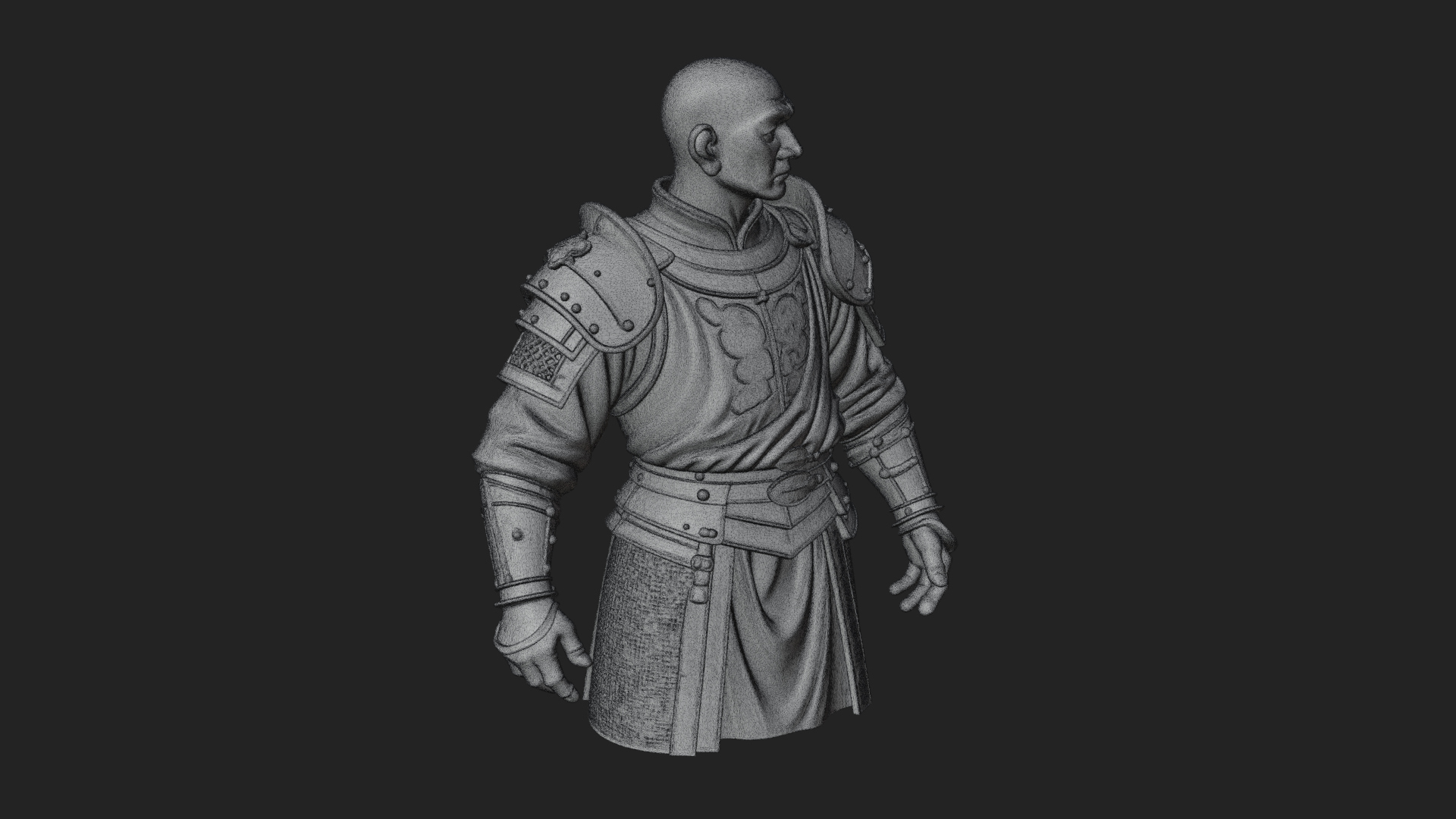Armored Craftsman Bust Statue Design 8 3D Print Model 3D Model