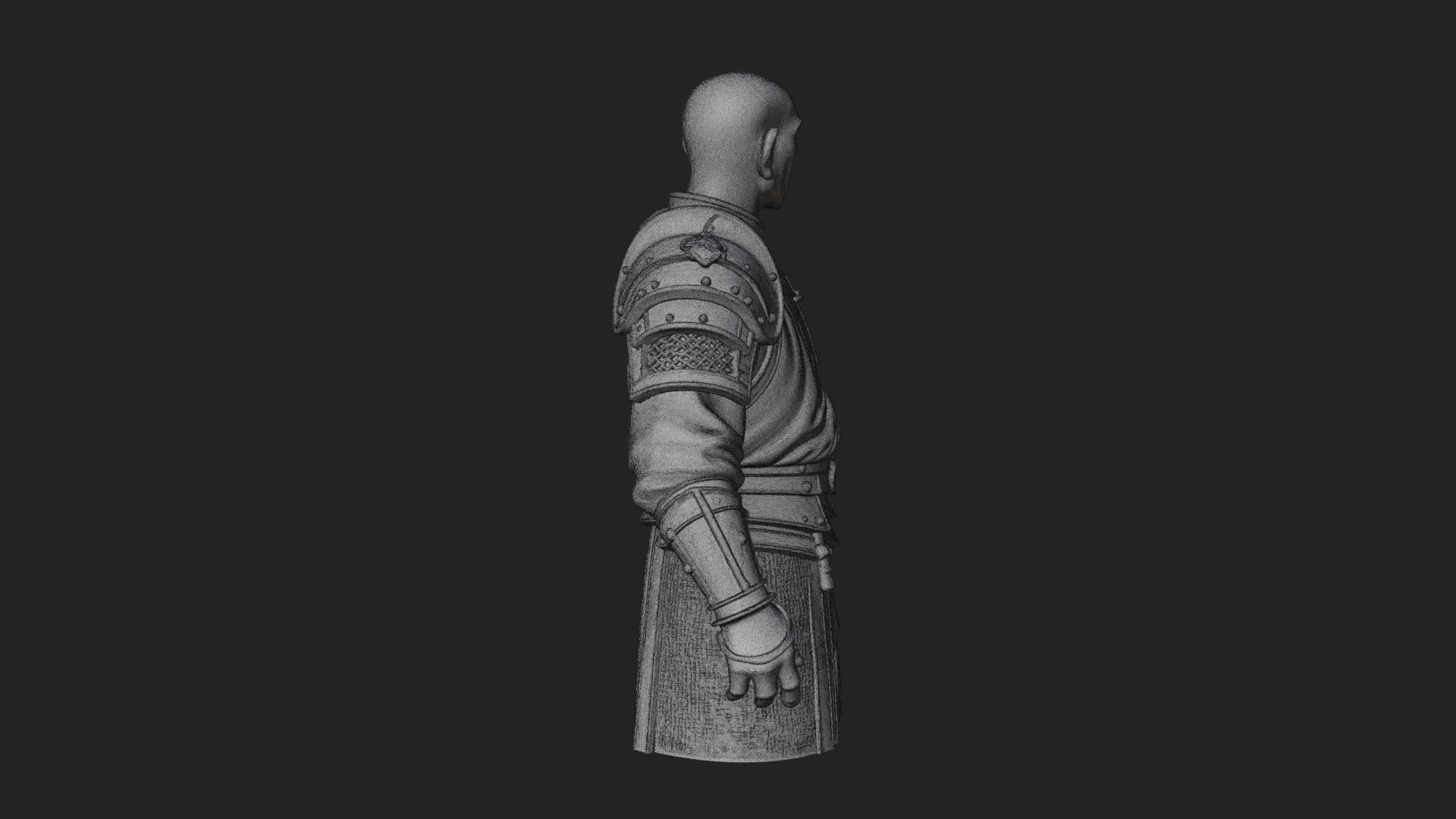Armored Craftsman Bust Statue Design 8 3D Print Model 3D Model