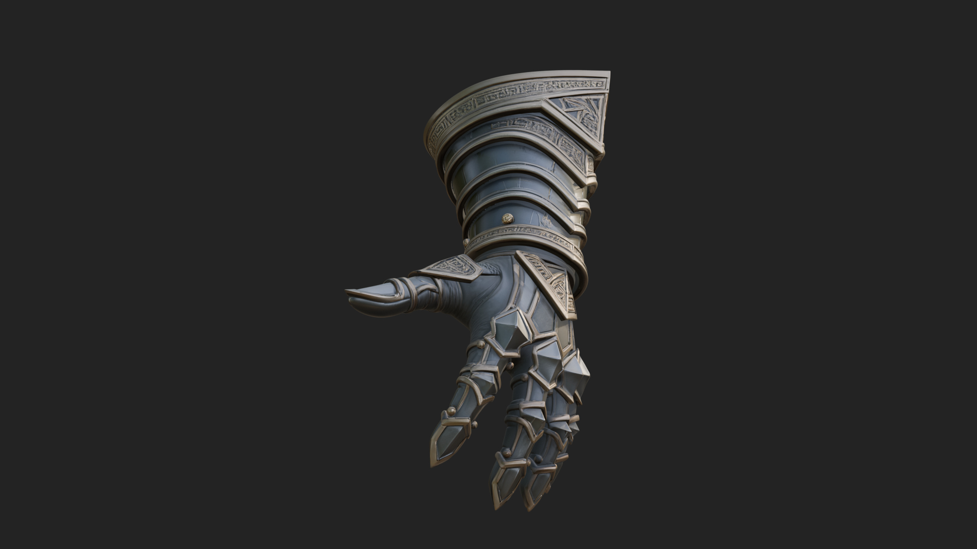 Armored Gauntlet Arm Model Design 2 3D Print Model 3D Model