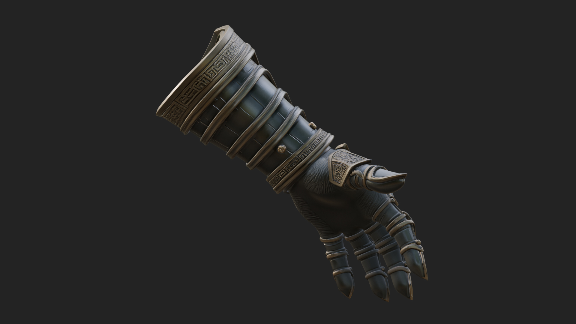 Armored Gauntlet Arm Model Design 2 3D Print Model 3D Model