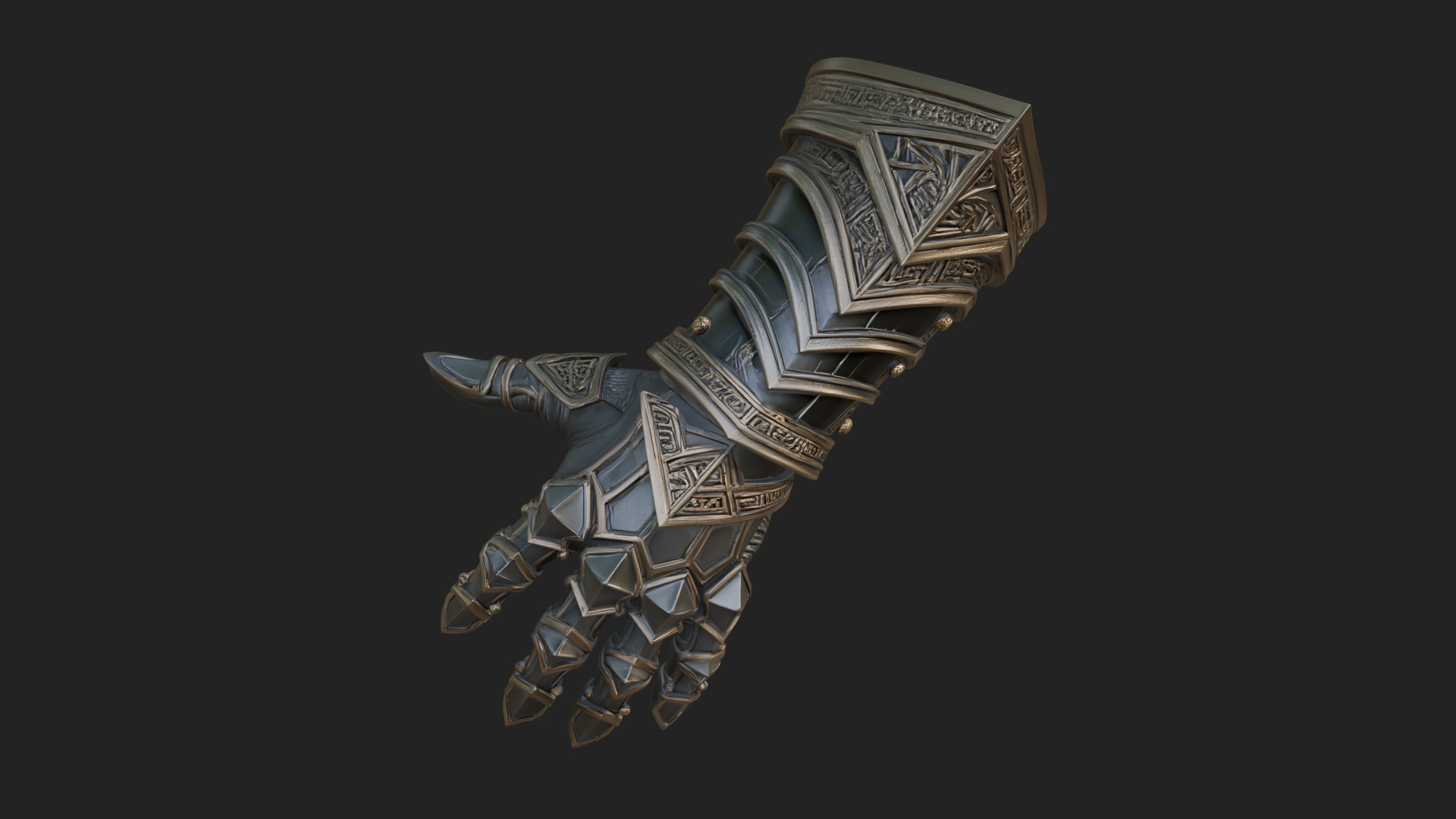 Armored Gauntlet Arm Model Design 2 3D Print Model 3D Model