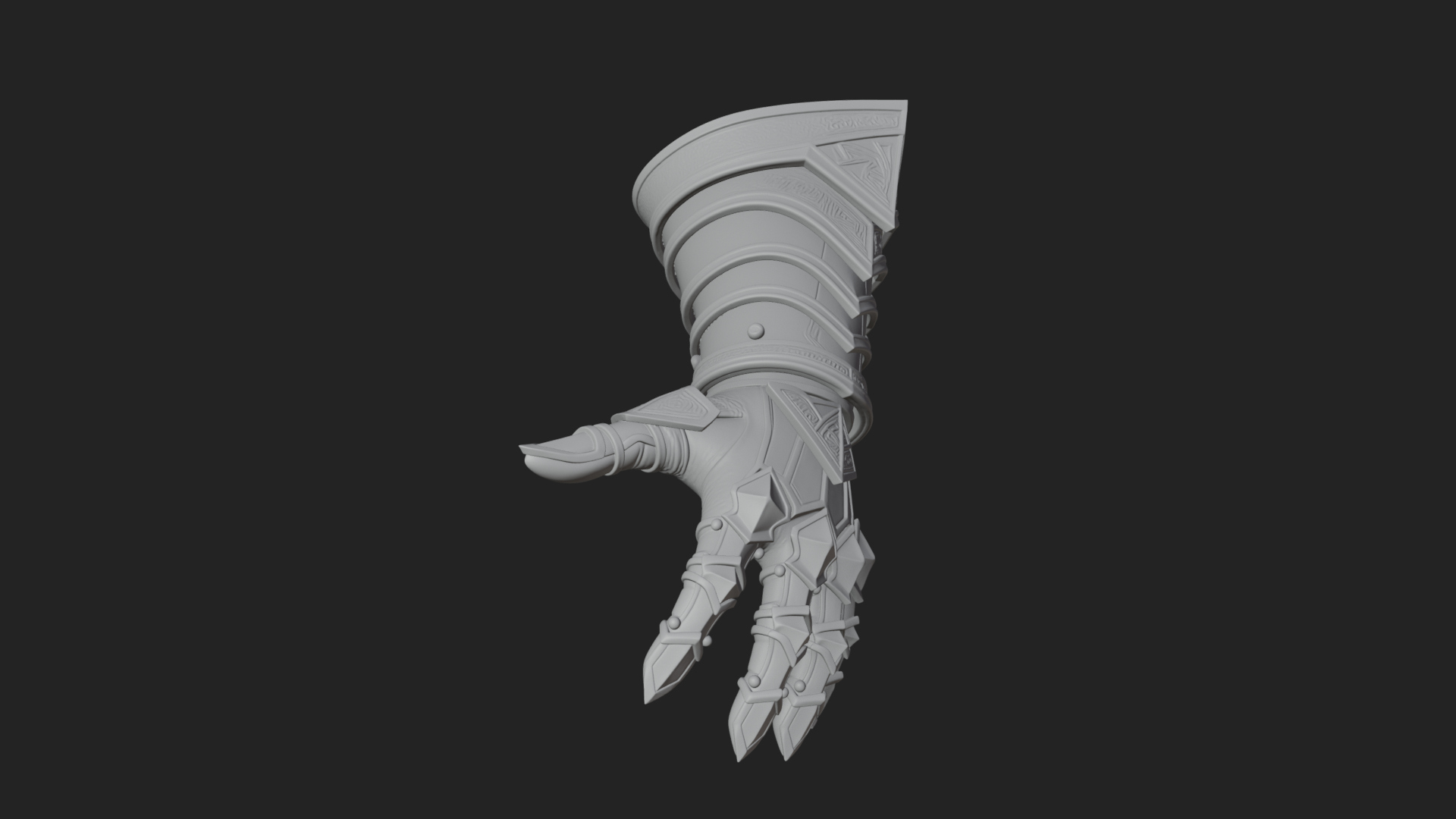 Armored Gauntlet Arm Model Design 2 3D Print Model 3D Model