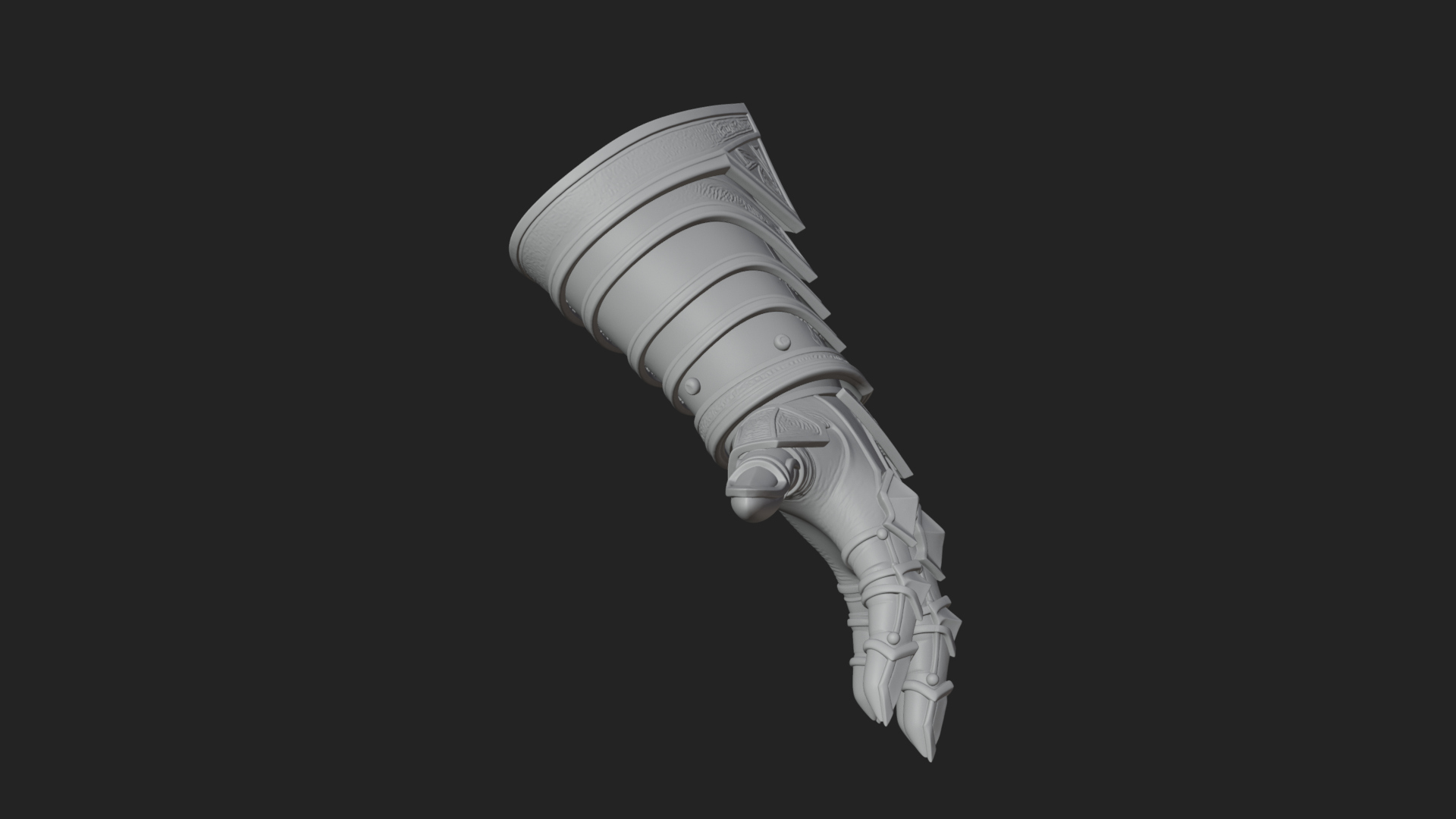 Armored Gauntlet Arm Model Design 2 3D Print Model 3D Model