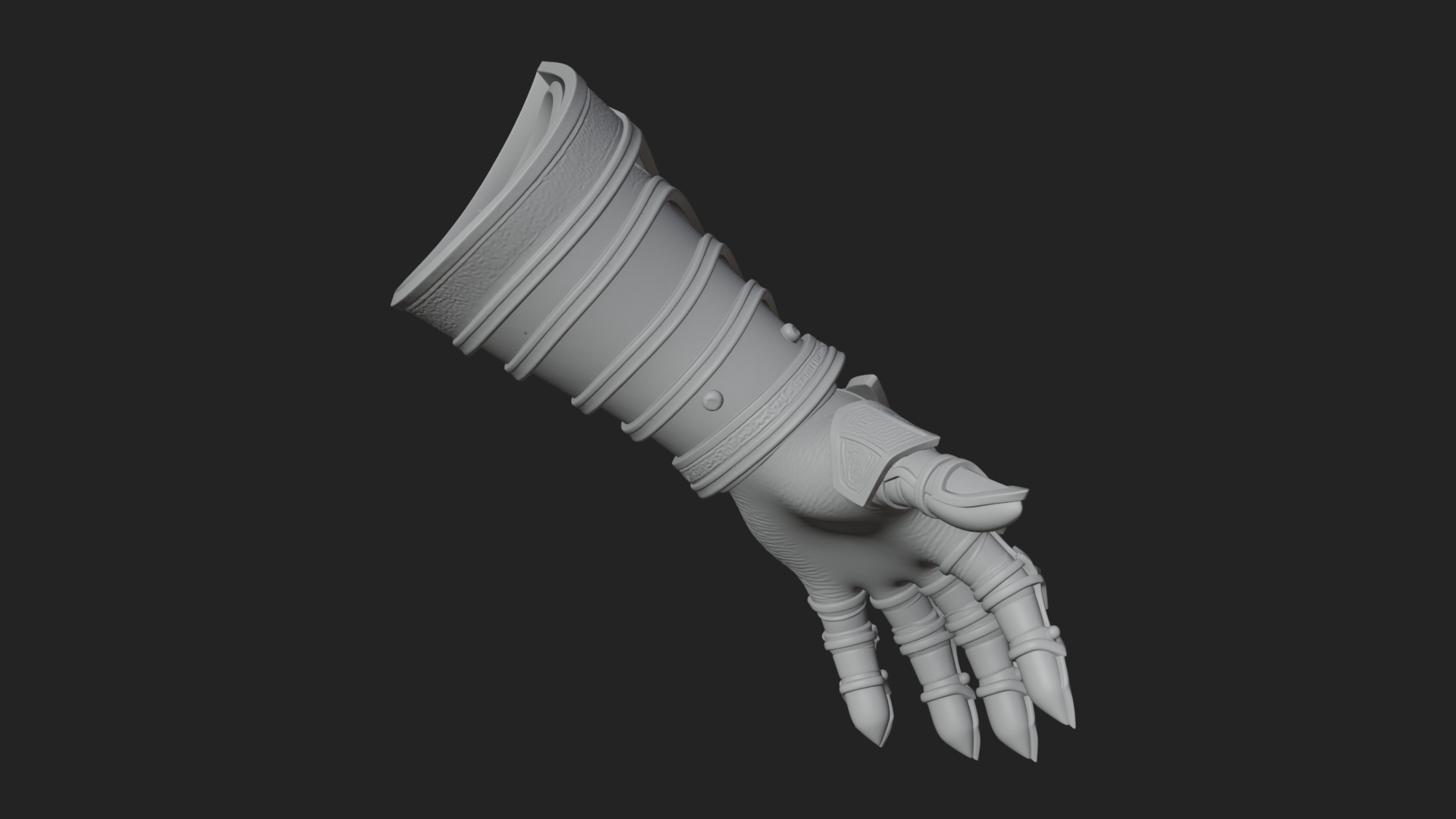 Armored Gauntlet Arm Model Design 2 3D Print Model 3D Model