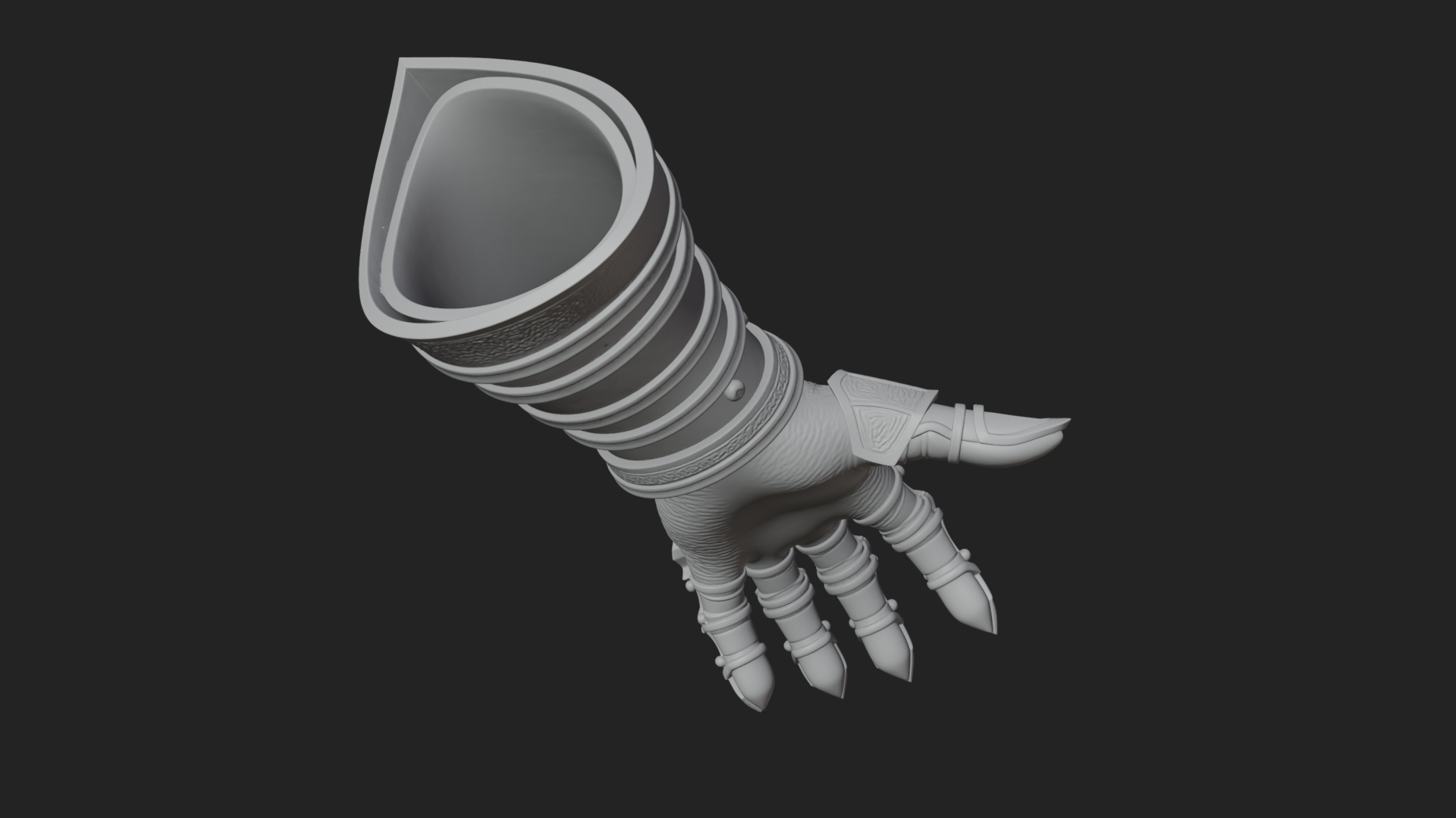 Armored Gauntlet Arm Model Design 2 3D Print Model 3D Model