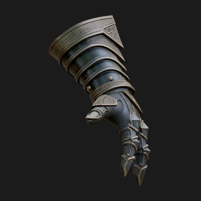 Armored Gauntlet Arm Model Design 2 3D Print Model