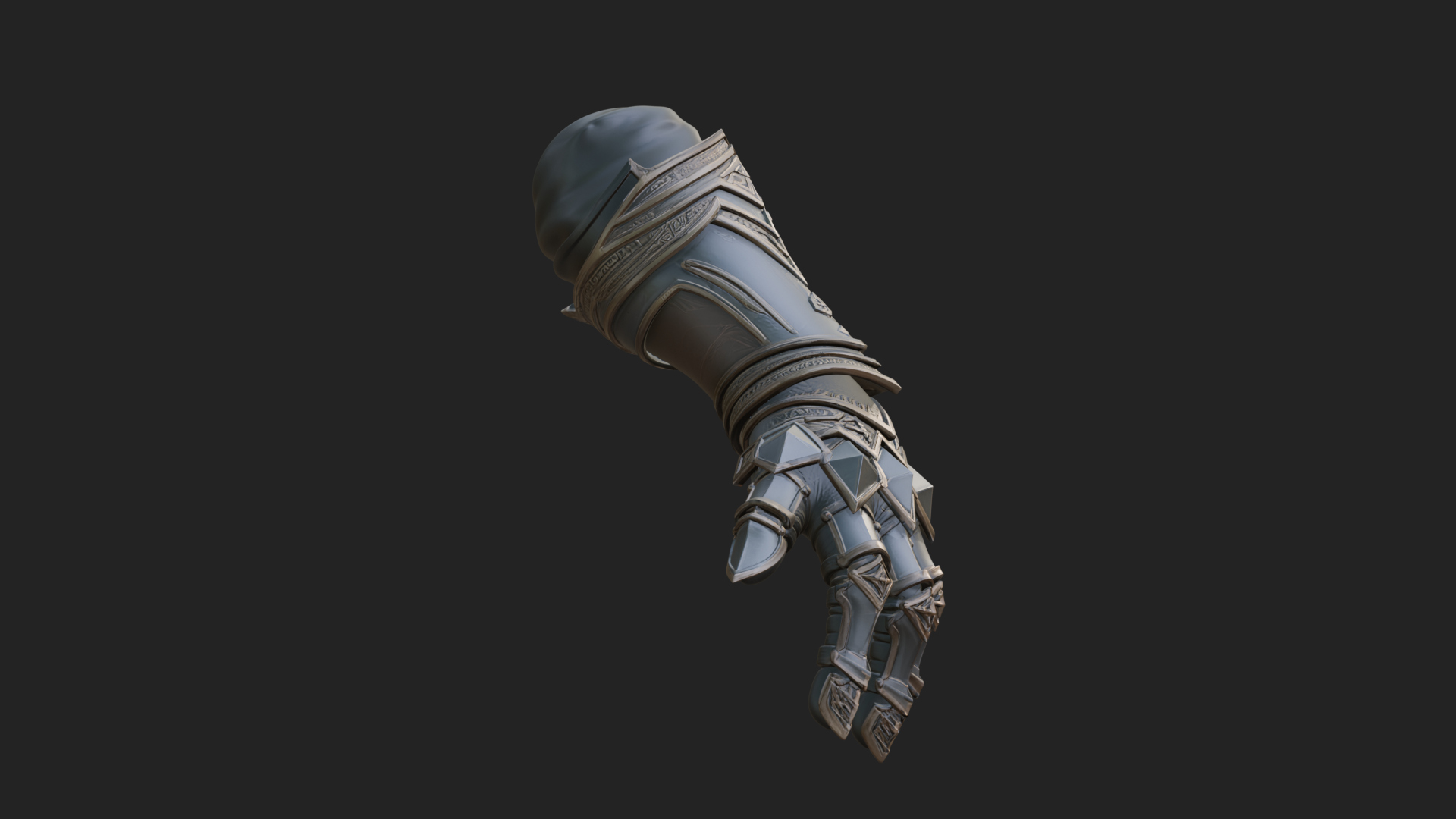 Armored Gauntlet Arm Model Design 4 3D Print Model 3D Model