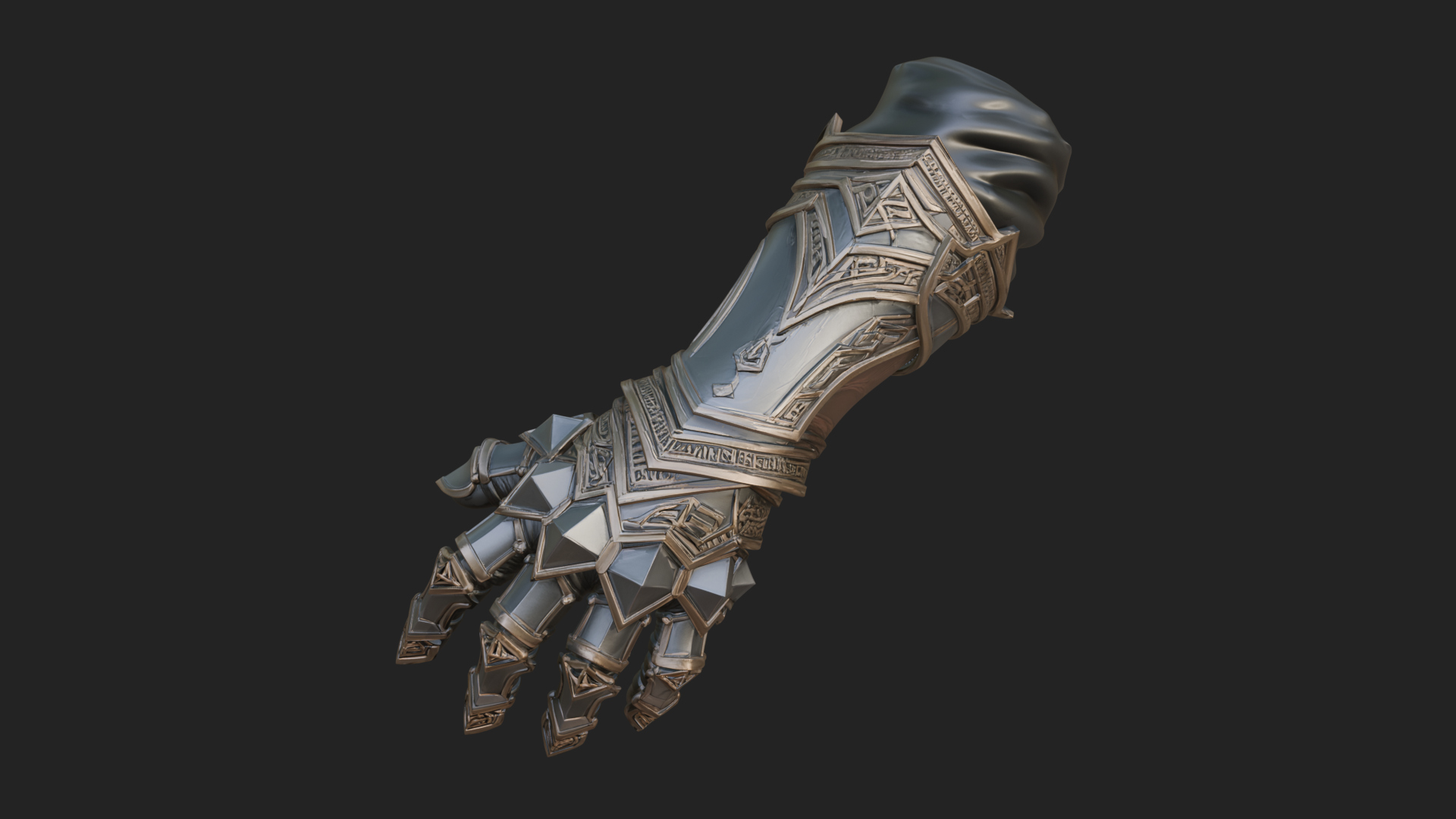Armored Gauntlet Arm Model Design 4 3D Print Model 3D Model
