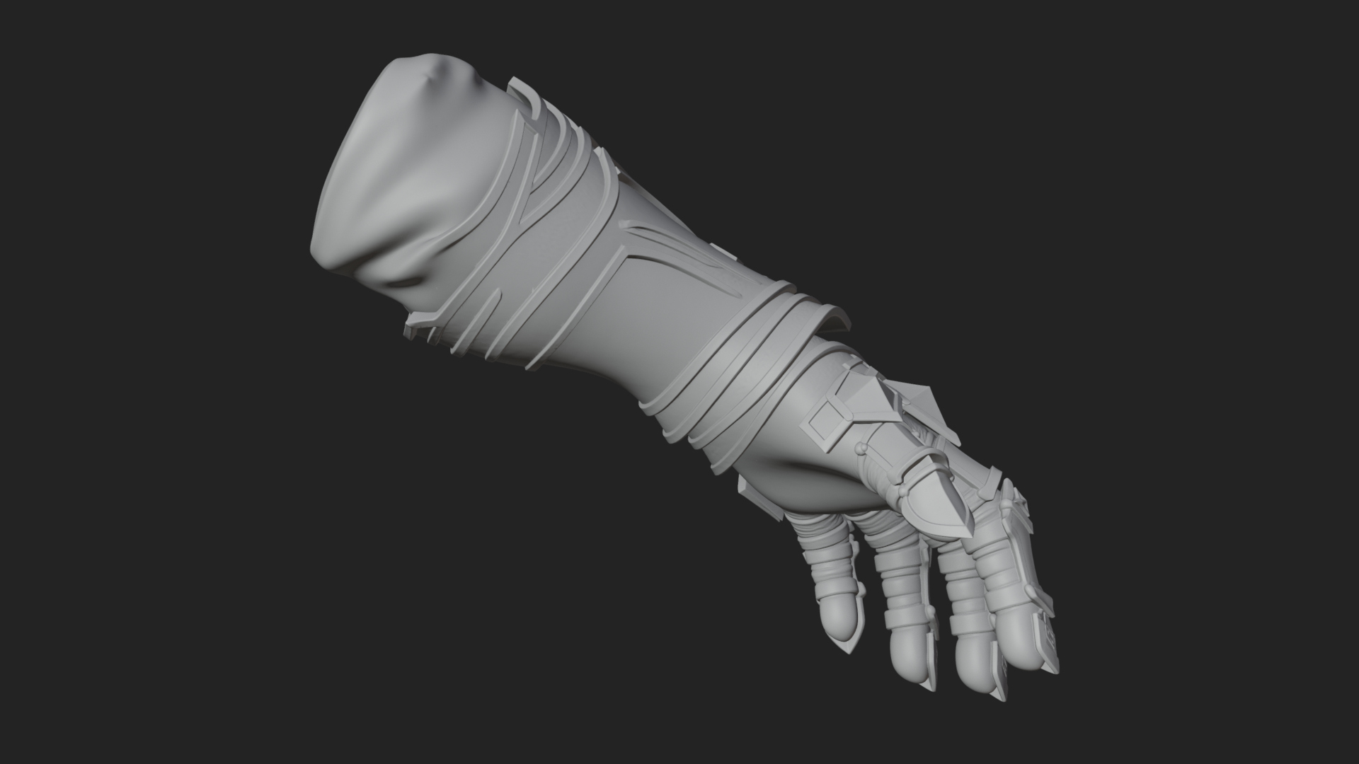Armored Gauntlet Arm Model Design 4 3D Print Model 3D Model