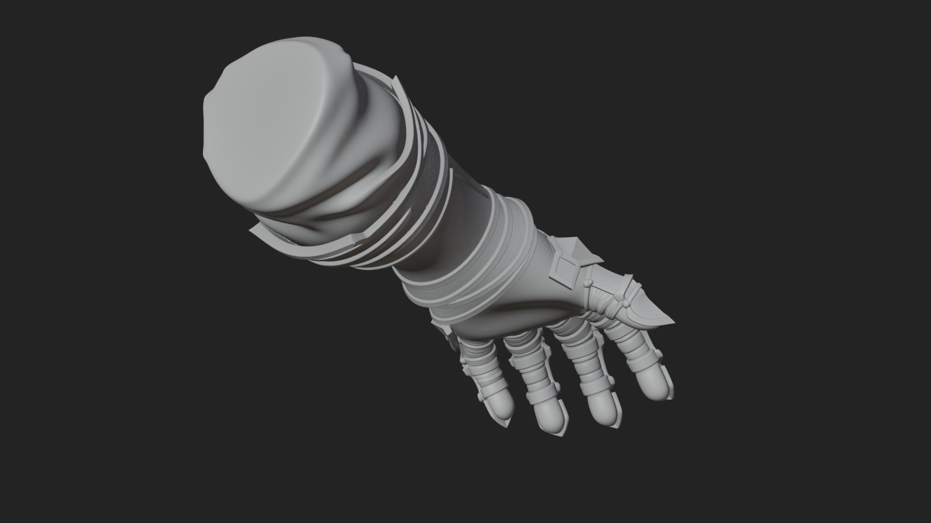 Armored Gauntlet Arm Model Design 4 3D Print Model 3D Model