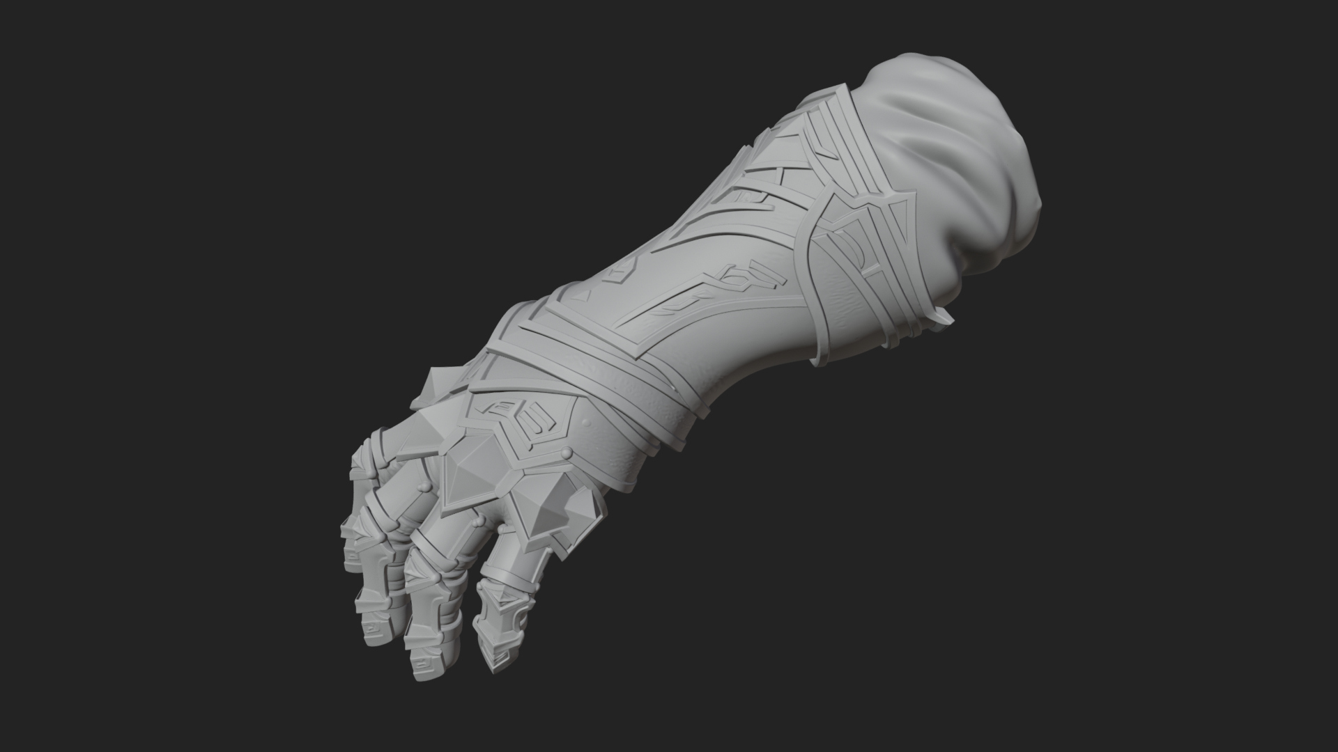 Armored Gauntlet Arm Model Design 4 3D Print Model 3D Model