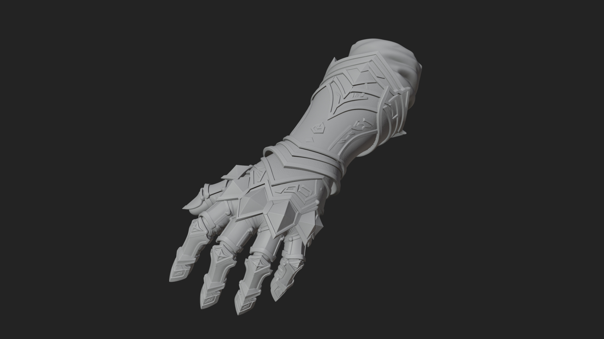 Armored Gauntlet Arm Model Design 4 3D Print Model 3D Model