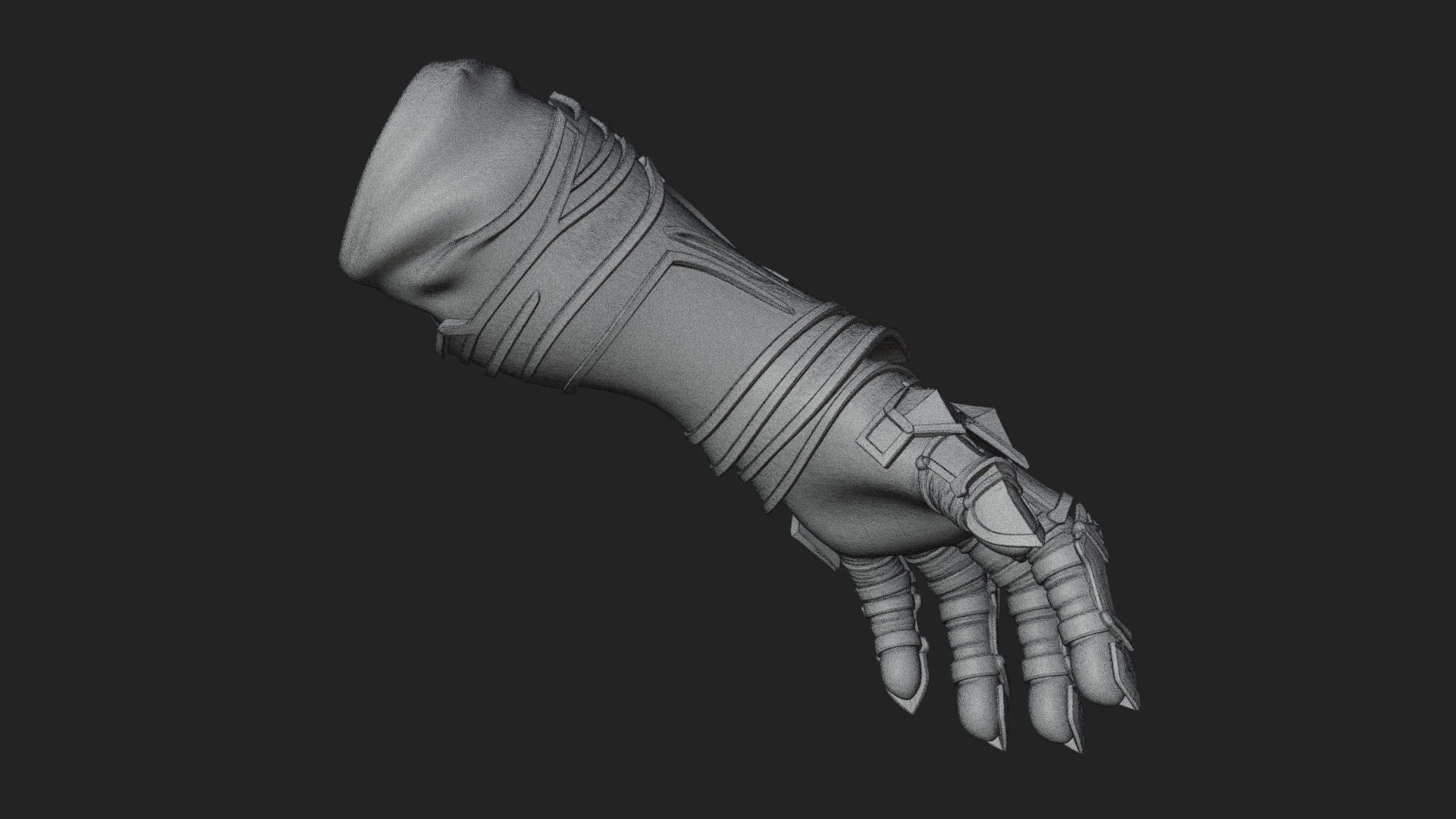 Armored Gauntlet Arm Model Design 4 3D Print Model 3D Model