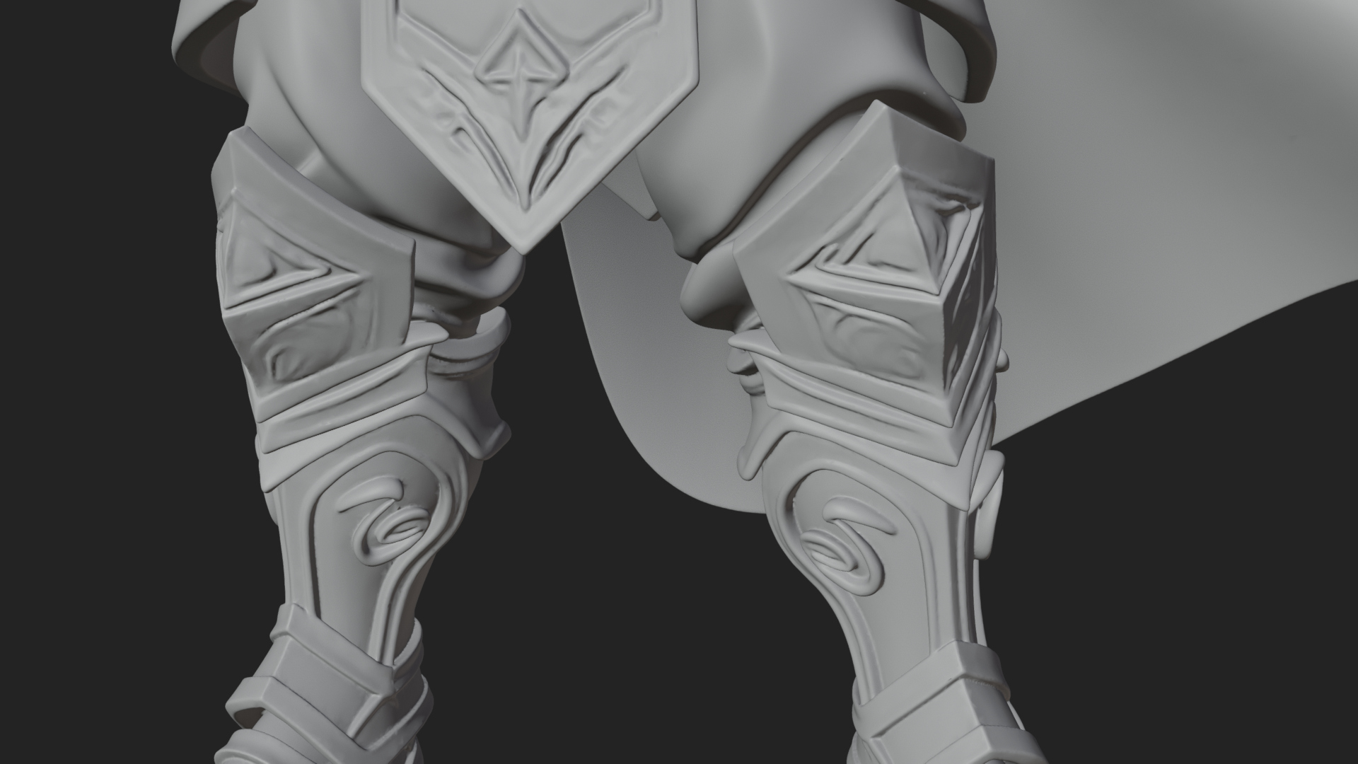 Armored Herald With Horn Statue Design 3 3D Print Model 3D Model