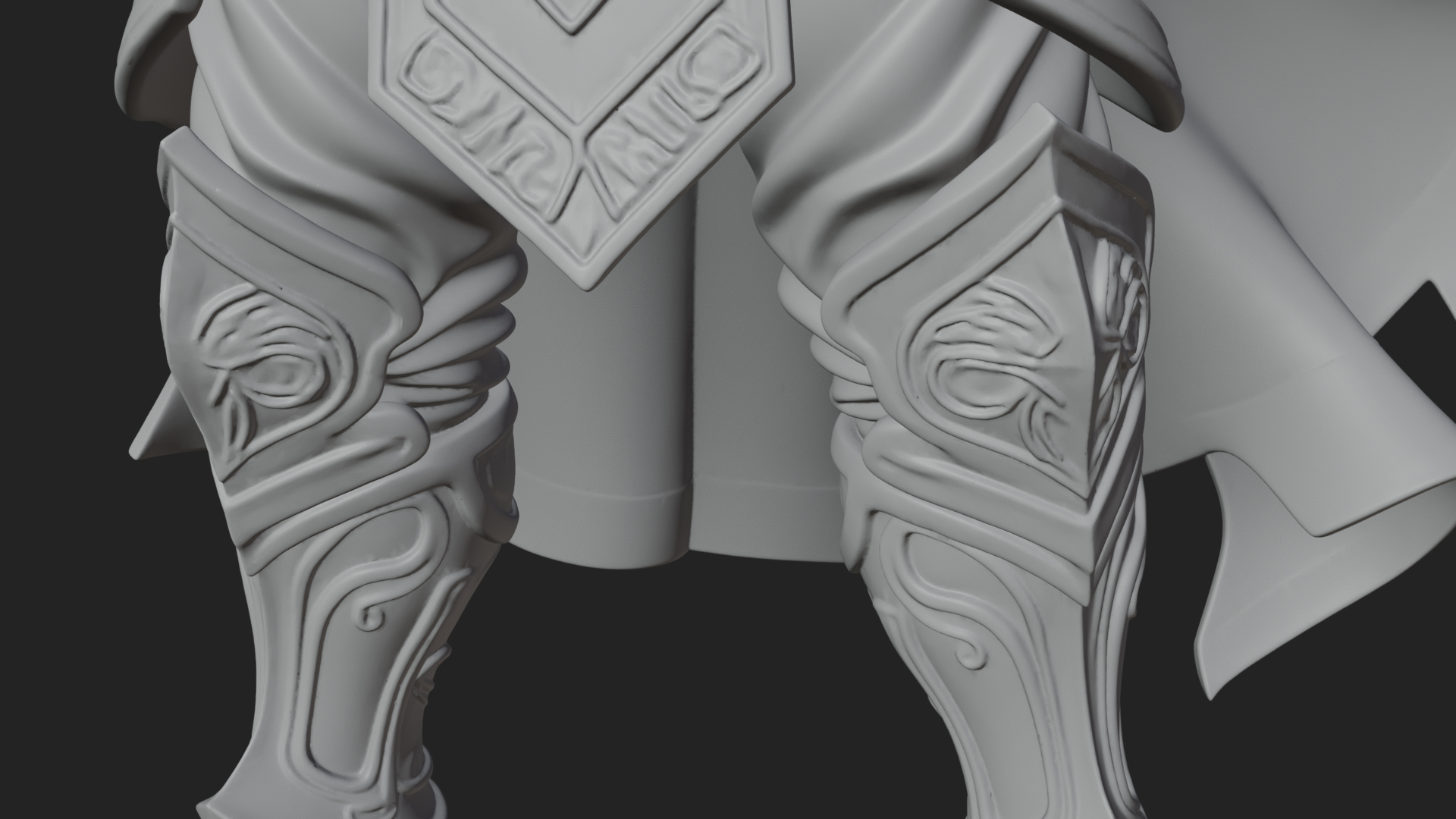 Armored Herald with Horn Statue Design 4 3D Print Model 3D Model