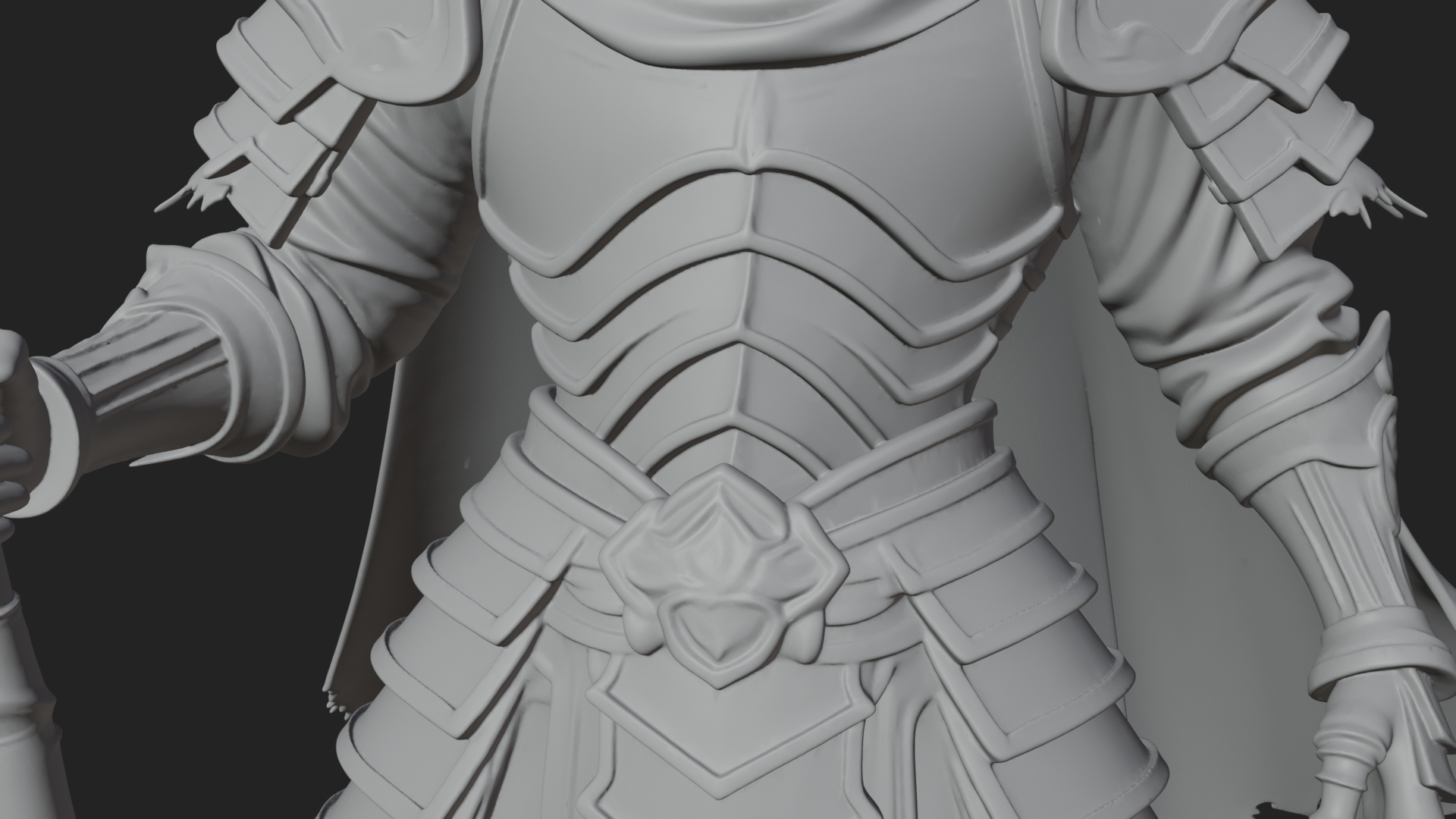 Armored Hooded Reaper Statue Design 1 3D Print Model 3D Model