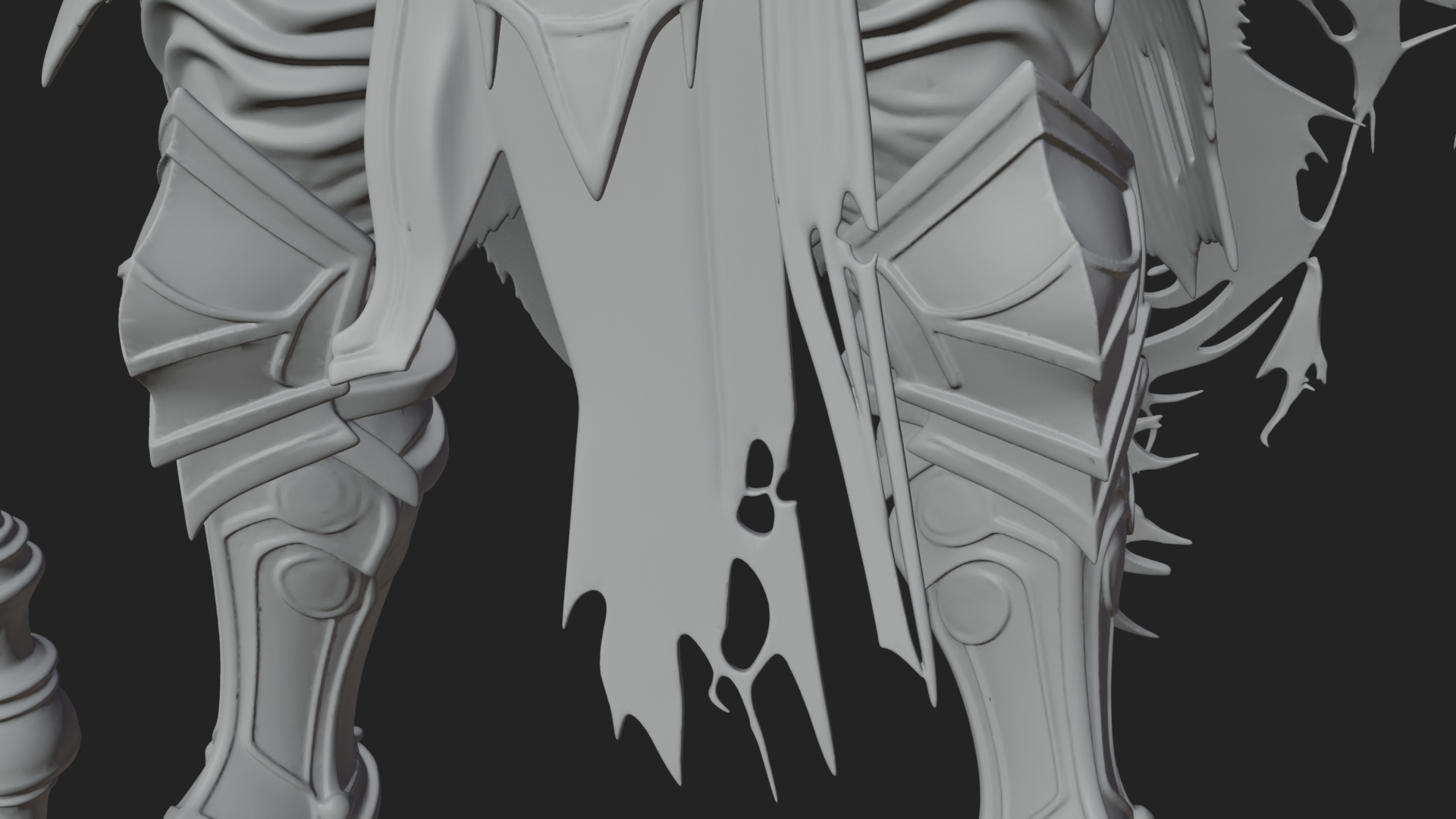 Armored Hooded Reaper Statue Design 1 3D Print Model 3D Model
