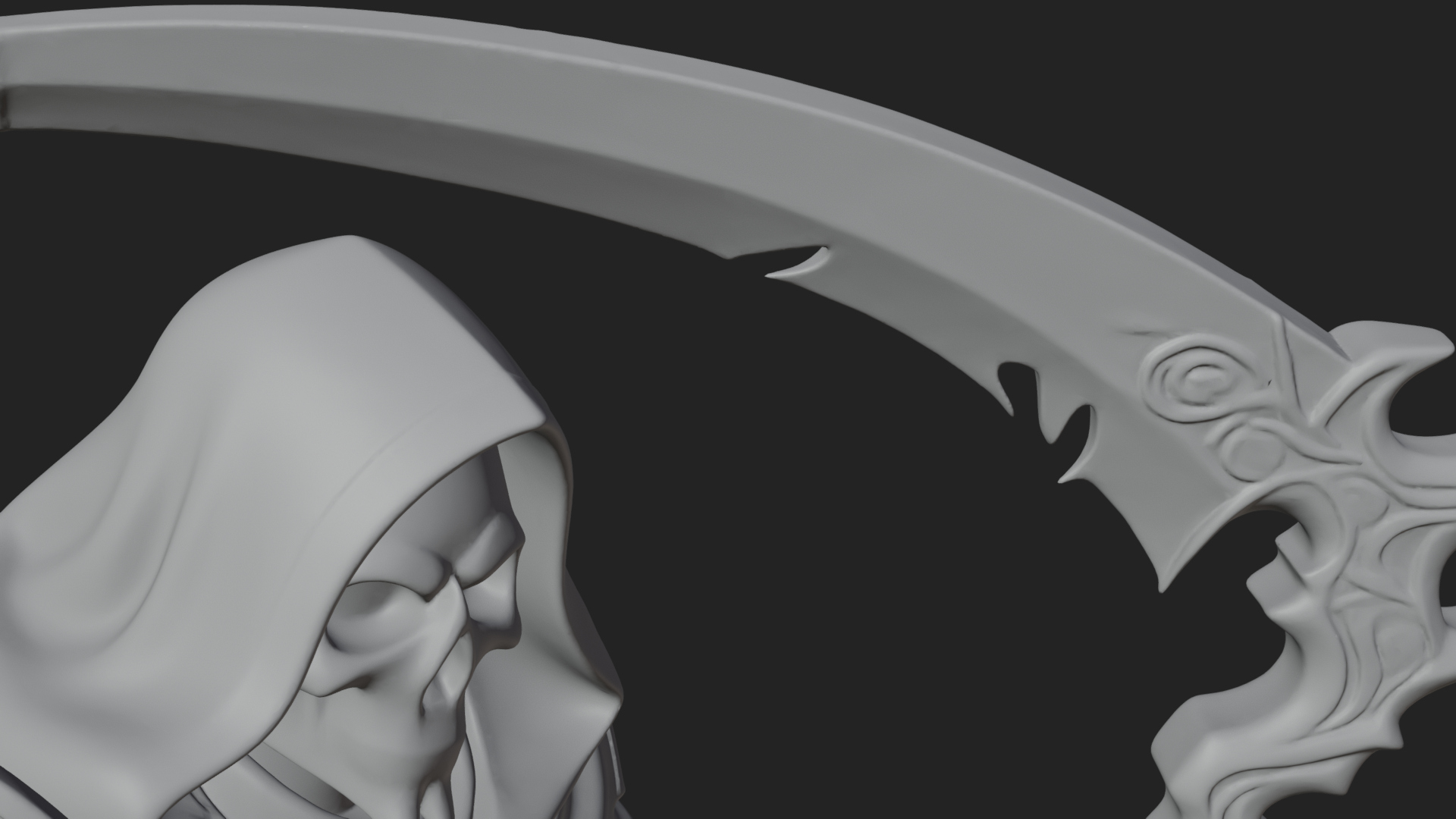 Armored Hooded Reaper Statue Design 2 3D Print Model 3D Model