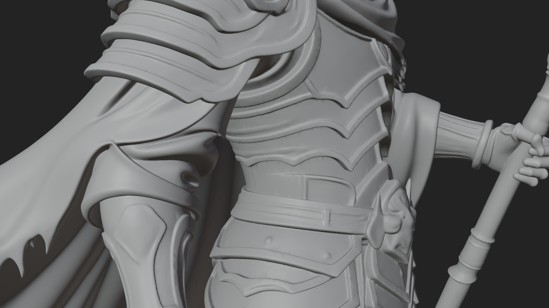 Armored Hooded Reaper Statue Design 2 3D Print Model 3D Model