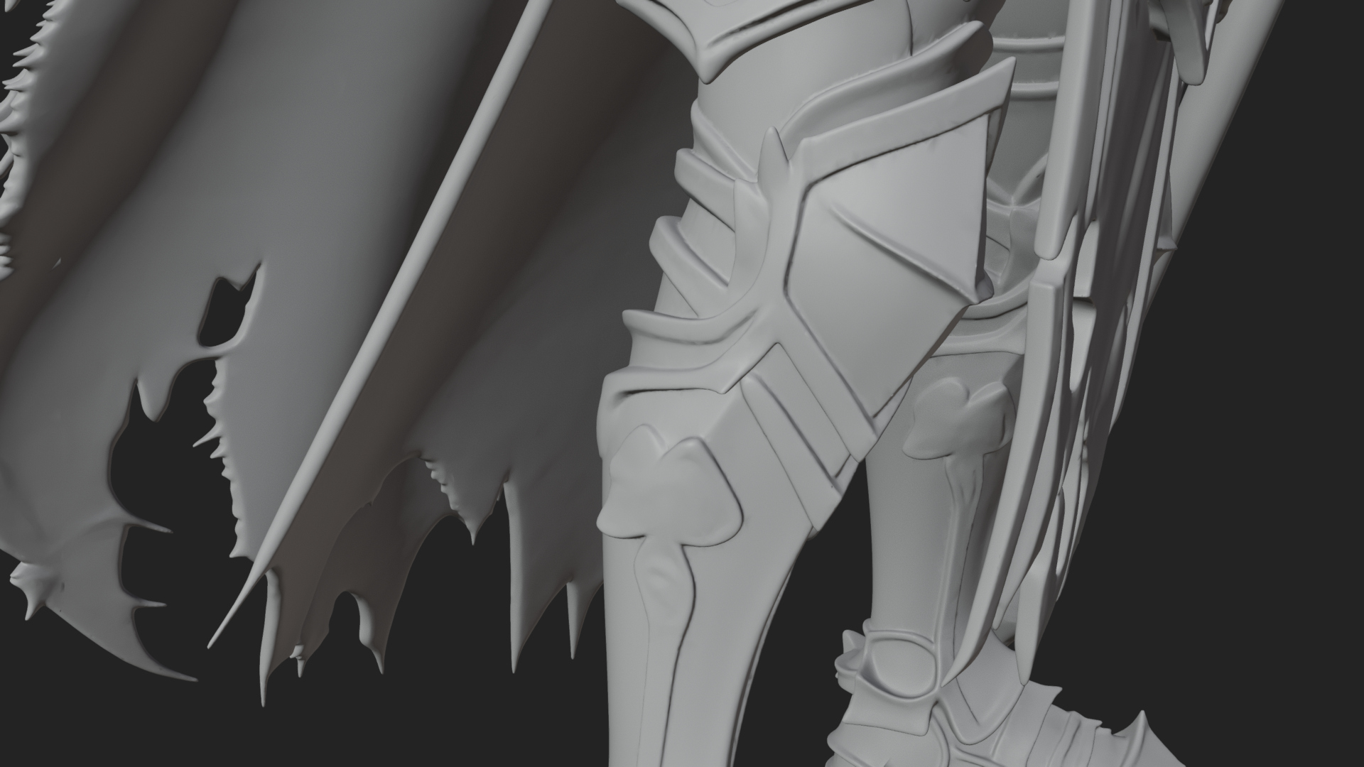 Armored Hooded Reaper Statue Design 2 3D Print Model 3D Model
