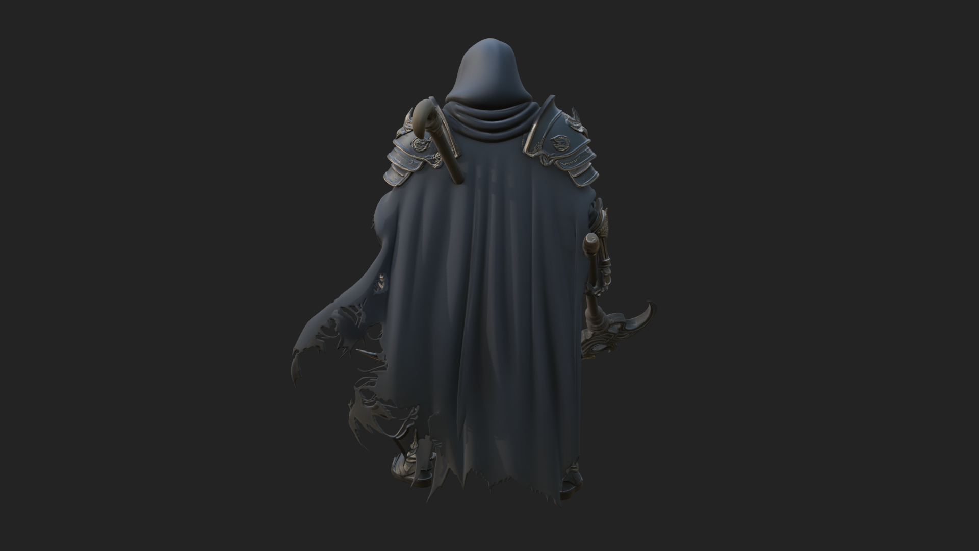 Armored Hooded Reaper Statue Design 3 3D Print Model 3D Model