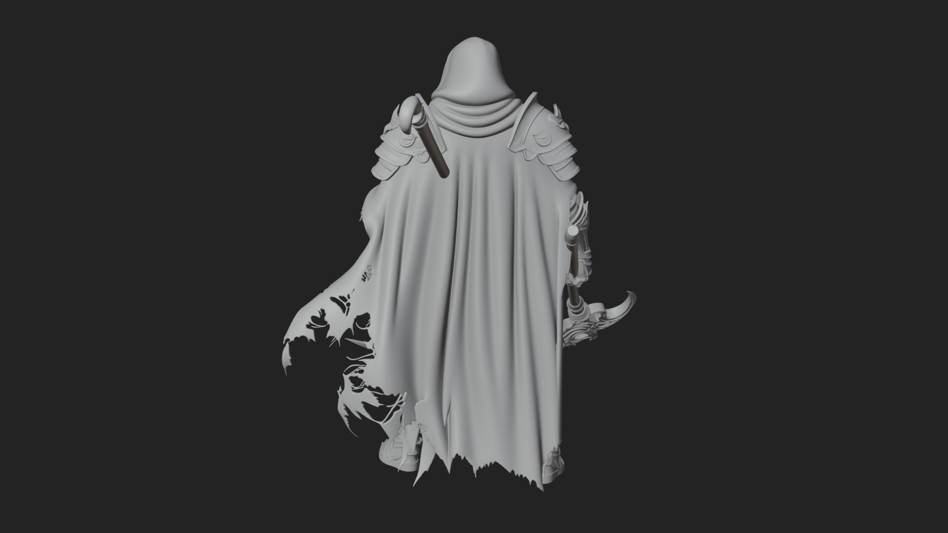 Armored Hooded Reaper Statue Design 3 3D Print Model 3D Model