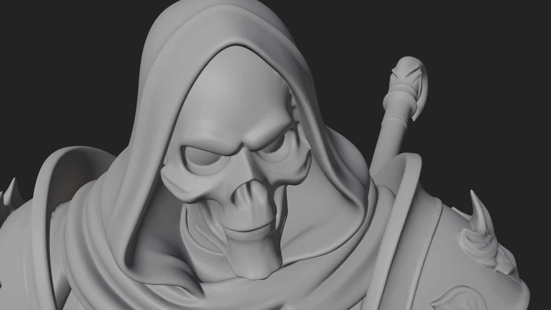 Armored Hooded Reaper Statue Design 3 3D Print Model 3D Model