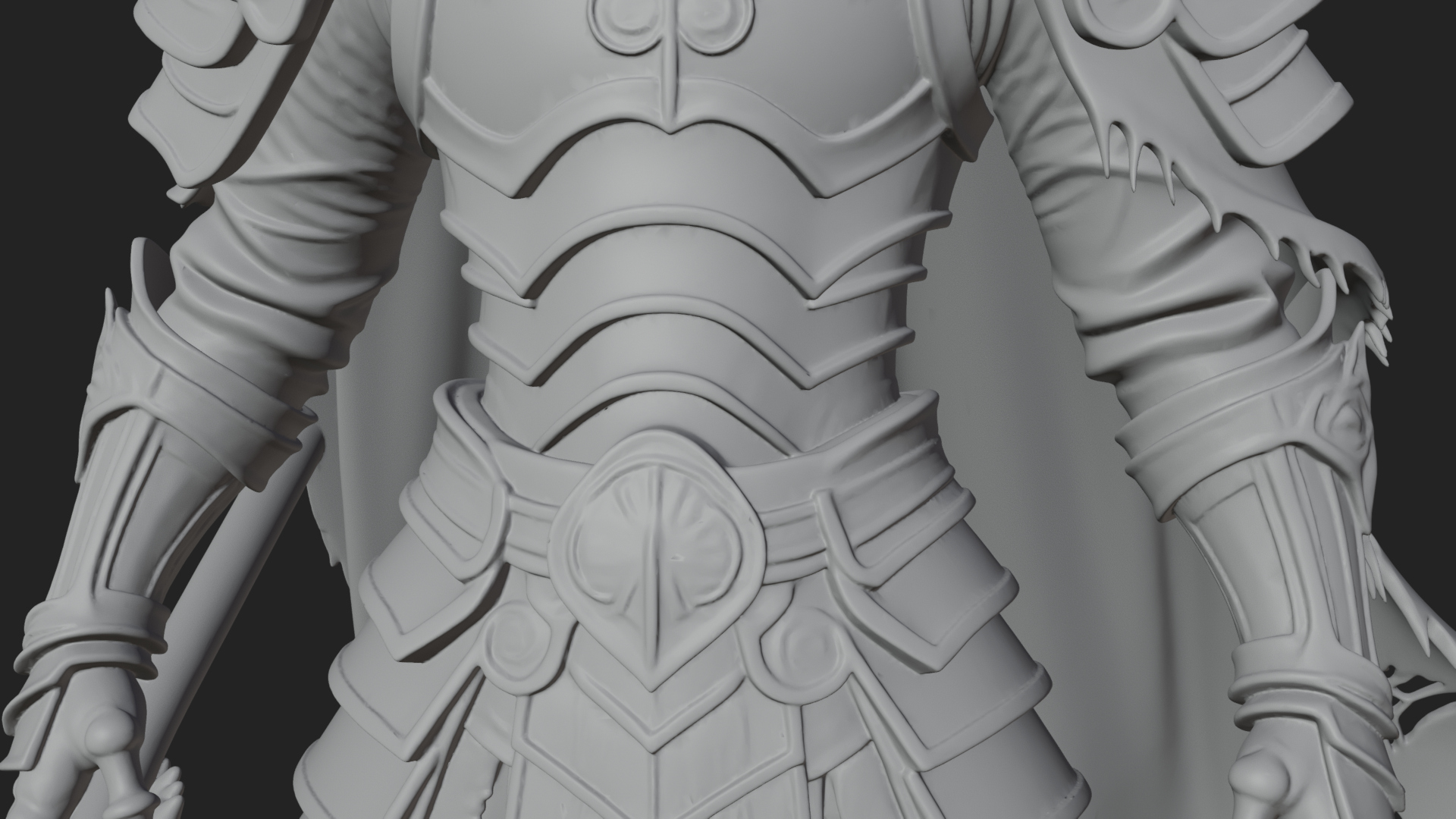 Armored Hooded Reaper Statue Design 3 3D Print Model 3D Model
