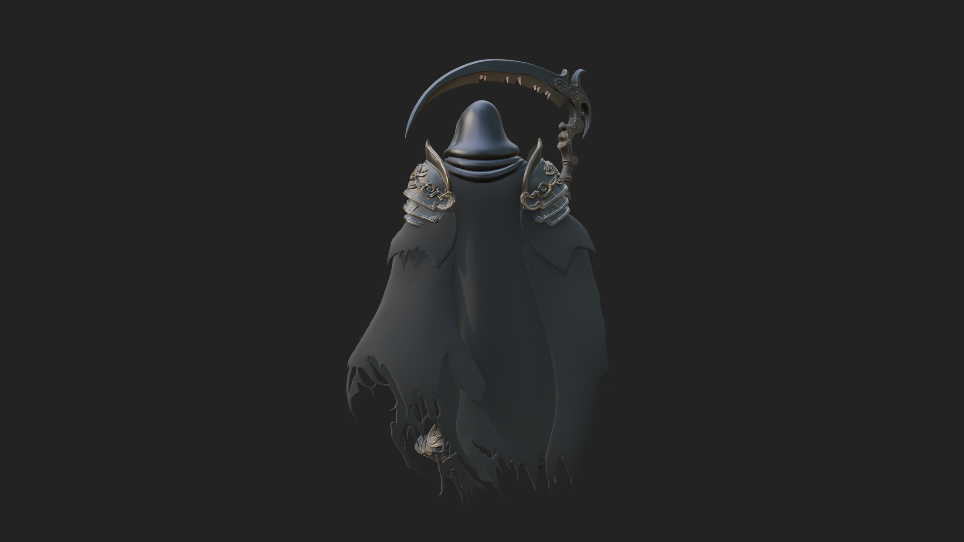 Armored Hooded Reaper Statue Design 4 3D Print Model 3D Model