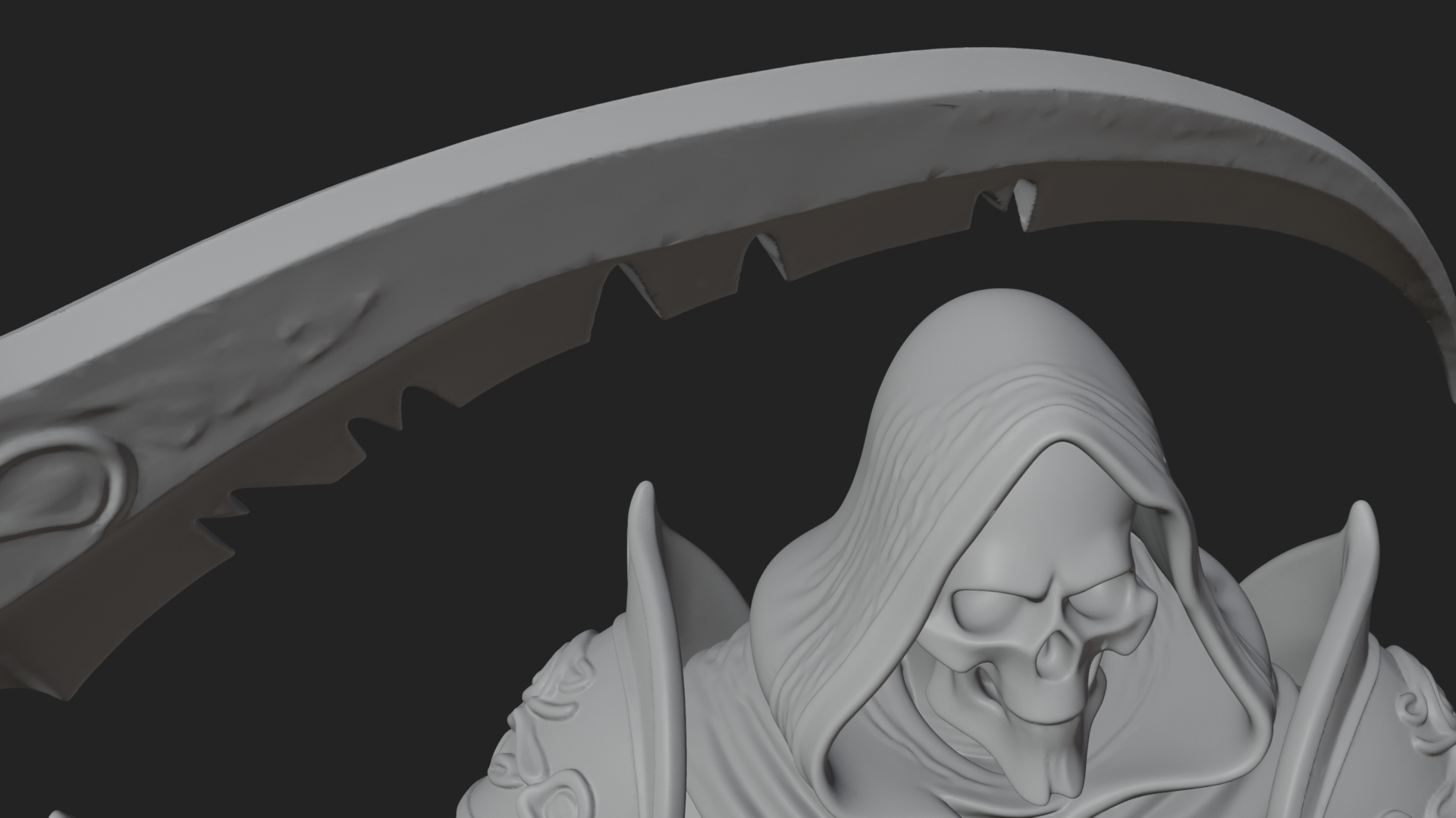 Armored Hooded Reaper Statue Design 4 3D Print Model 3D Model