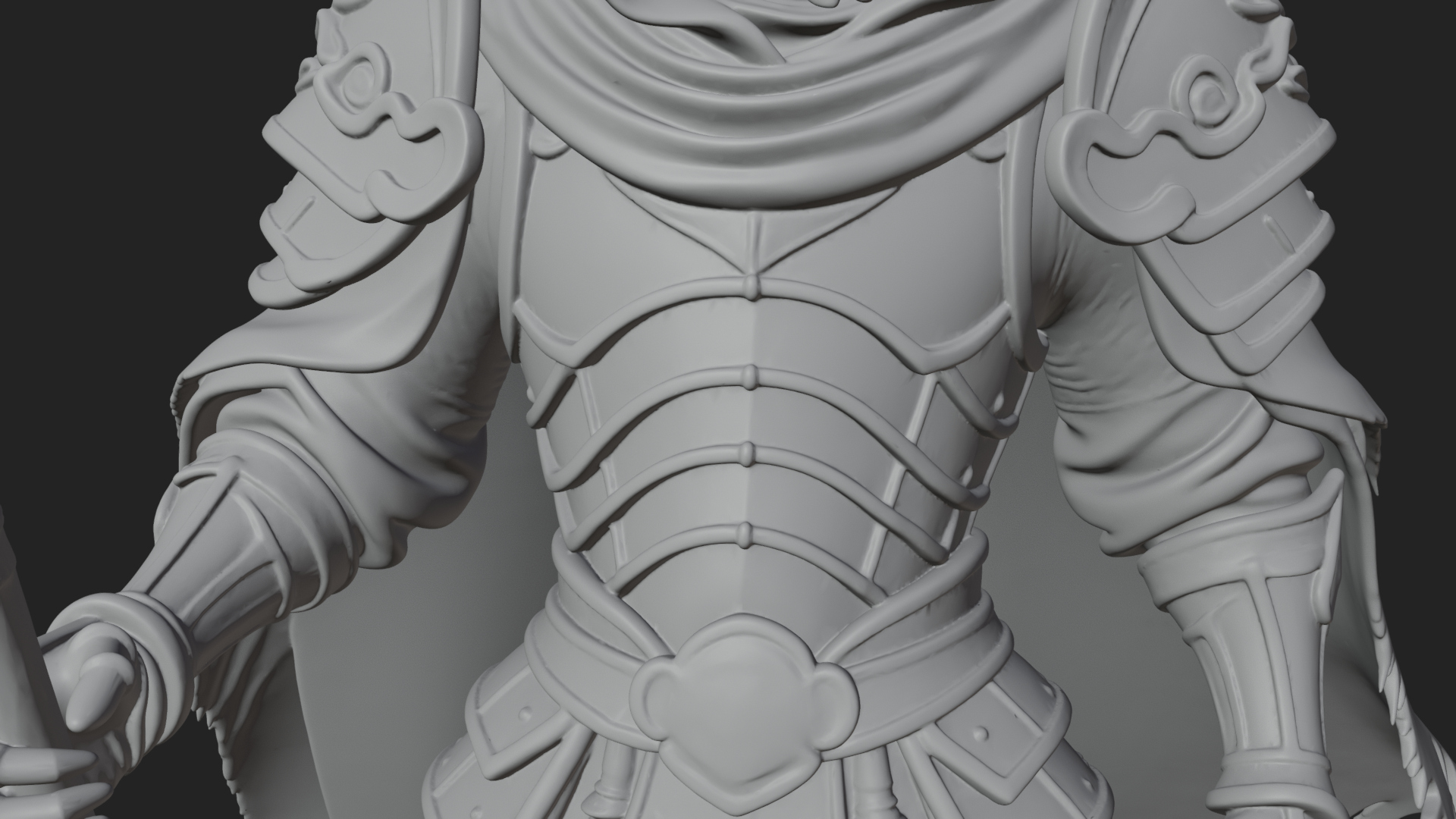 Armored Hooded Reaper Statue Design 4 3D Print Model 3D Model