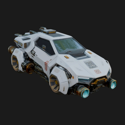 Armored Hover Car Model Design 1 3D Print Model