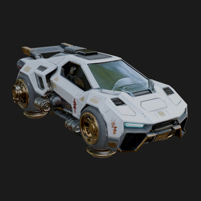 Armored Hover Car Model Design 2 3D Print Model