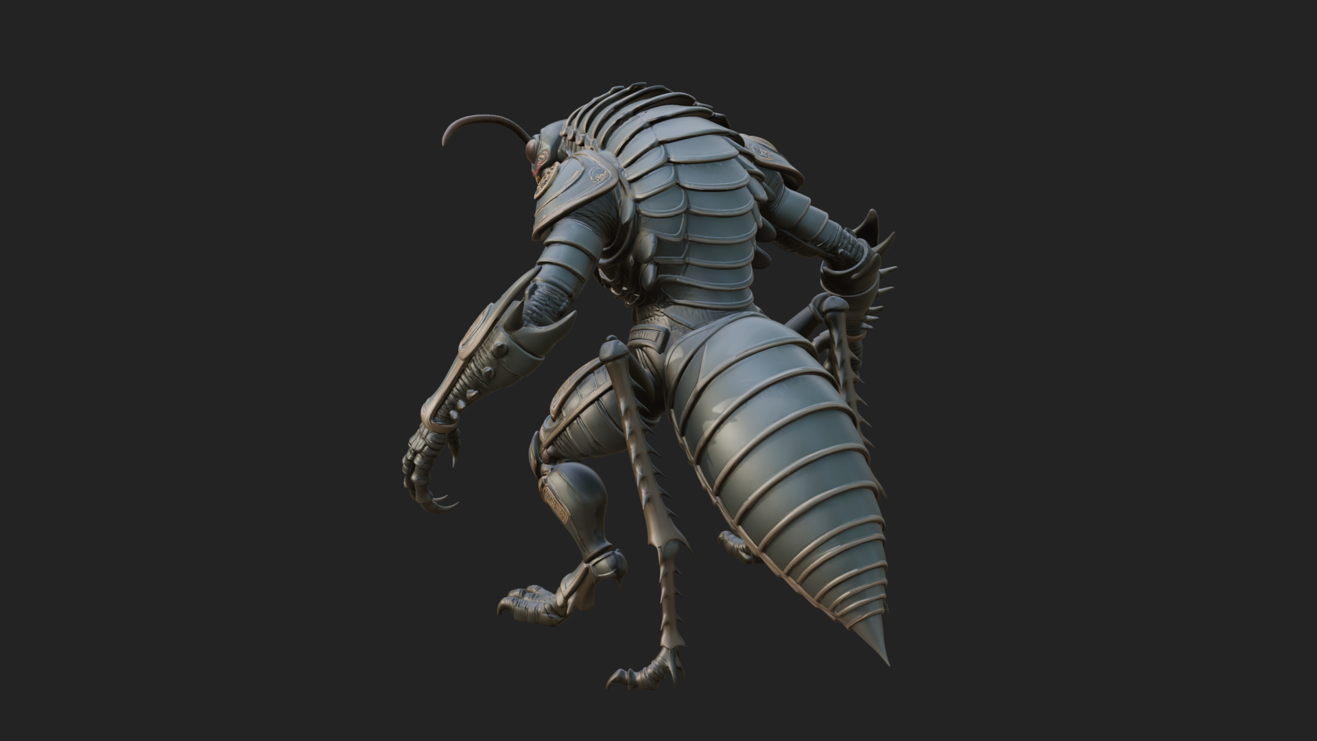 Armored Insect Beast Statue Design 2 3D Print Model 3D Model