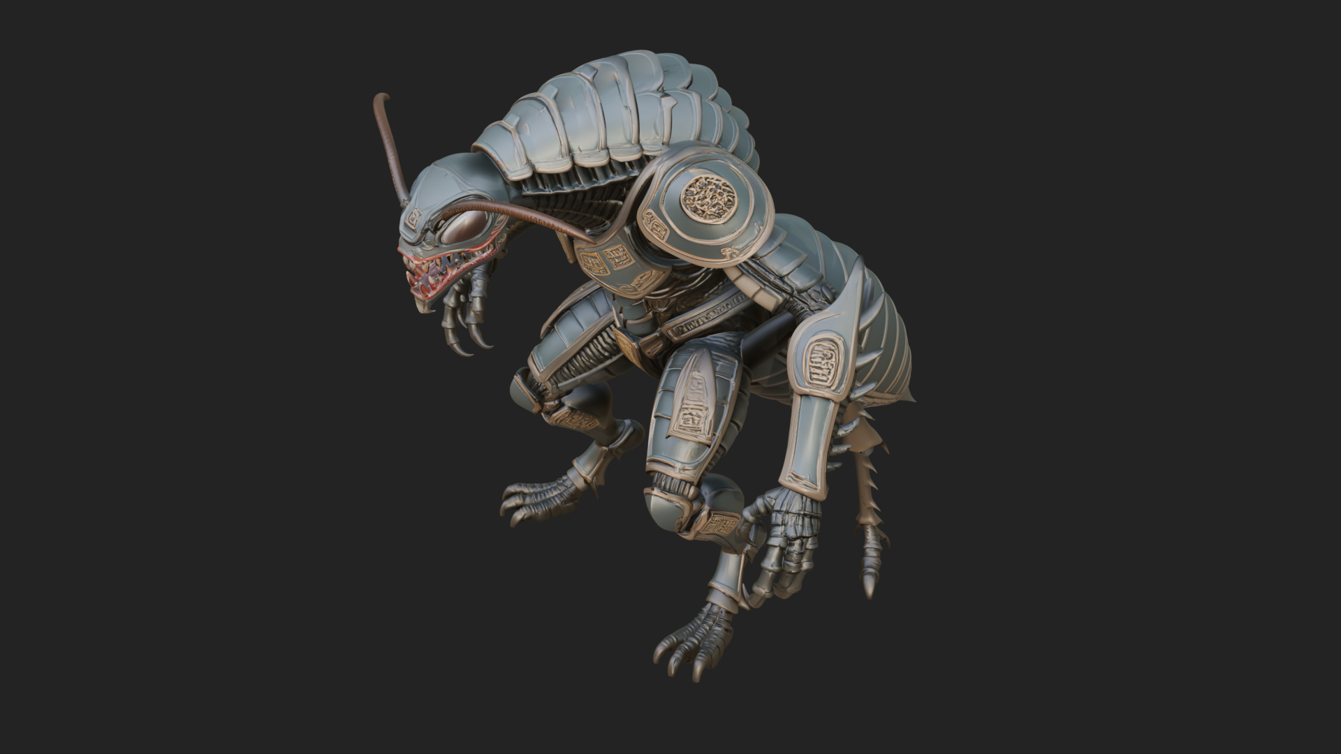 Armored Insect Beast Statue Design 2 3D Print Model 3D Model