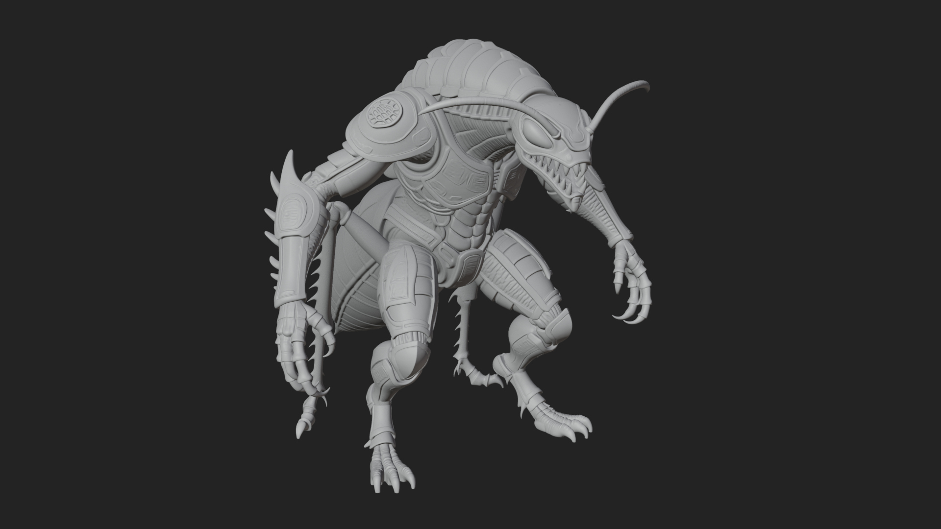 Armored Insect Beast Statue Design 2 3D Print Model 3D Model