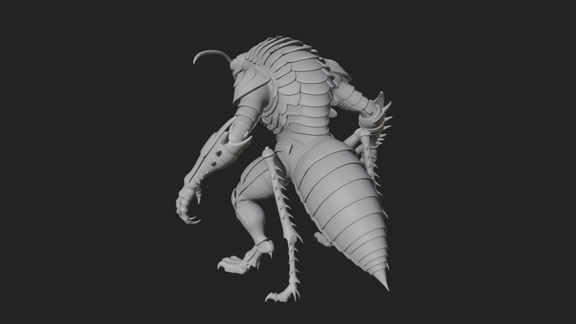 Armored Insect Beast Statue Design 2 3D Print Model 3D Model