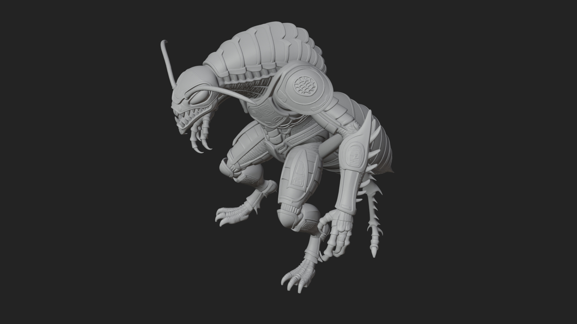 Armored Insect Beast Statue Design 2 3D Print Model 3D Model