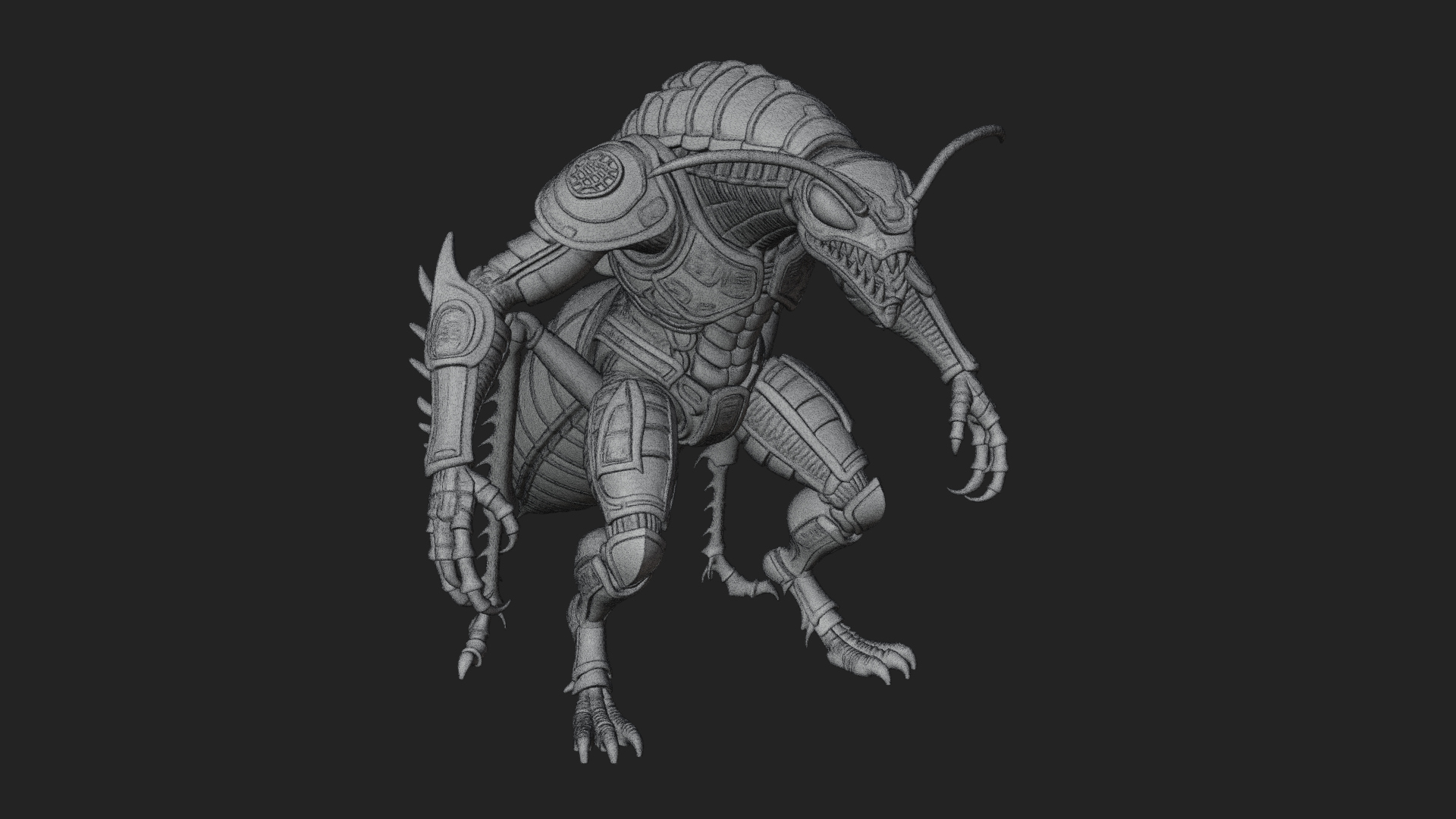 Armored Insect Beast Statue Design 2 3D Print Model 3D Model