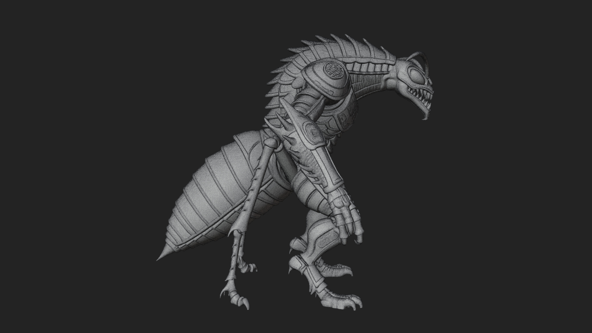 Armored Insect Beast Statue Design 2 3D Print Model 3D Model