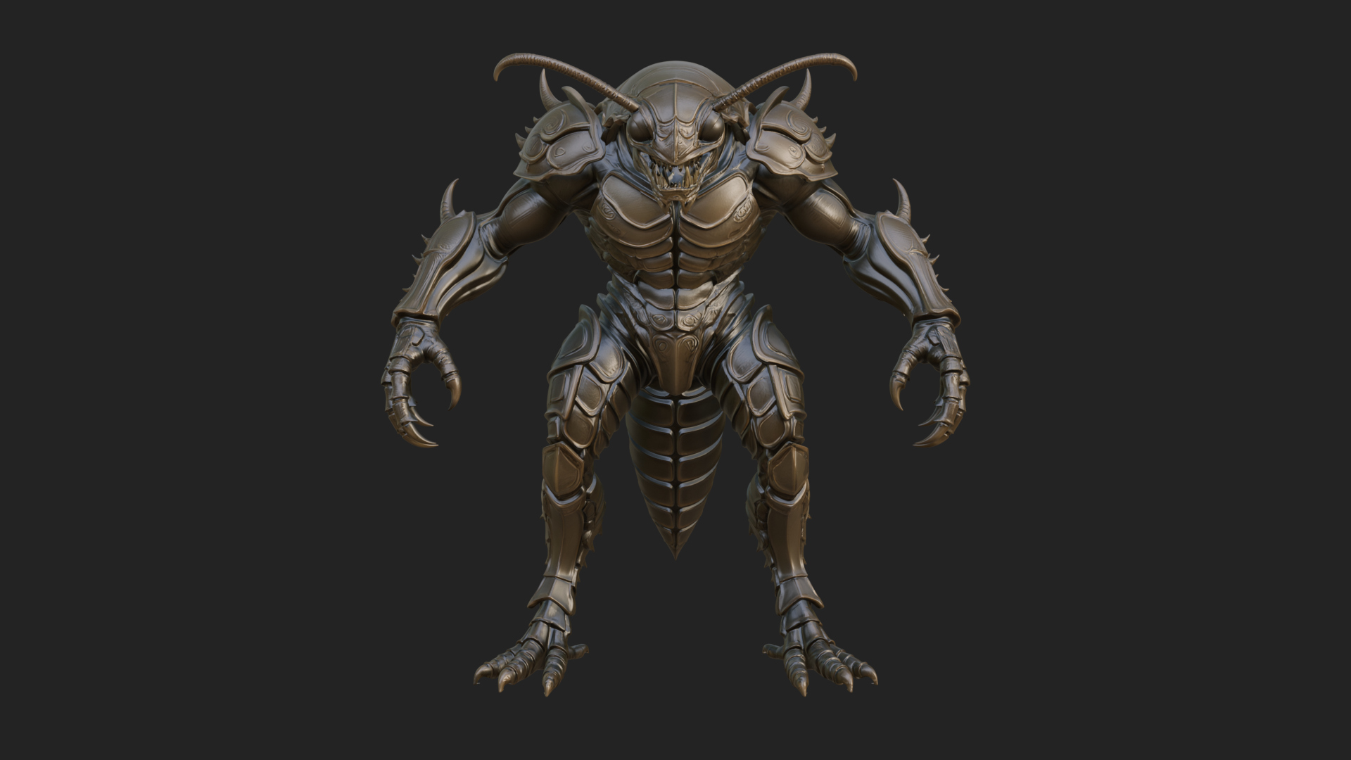 Armored Insect Beast Statue Design 3 3D Print Model 3D Model
